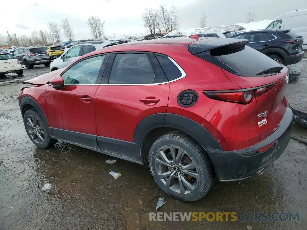 2 fotografías del automóvil dañado 3MVDMBDM7LM130422 MAZDA CX30 2020