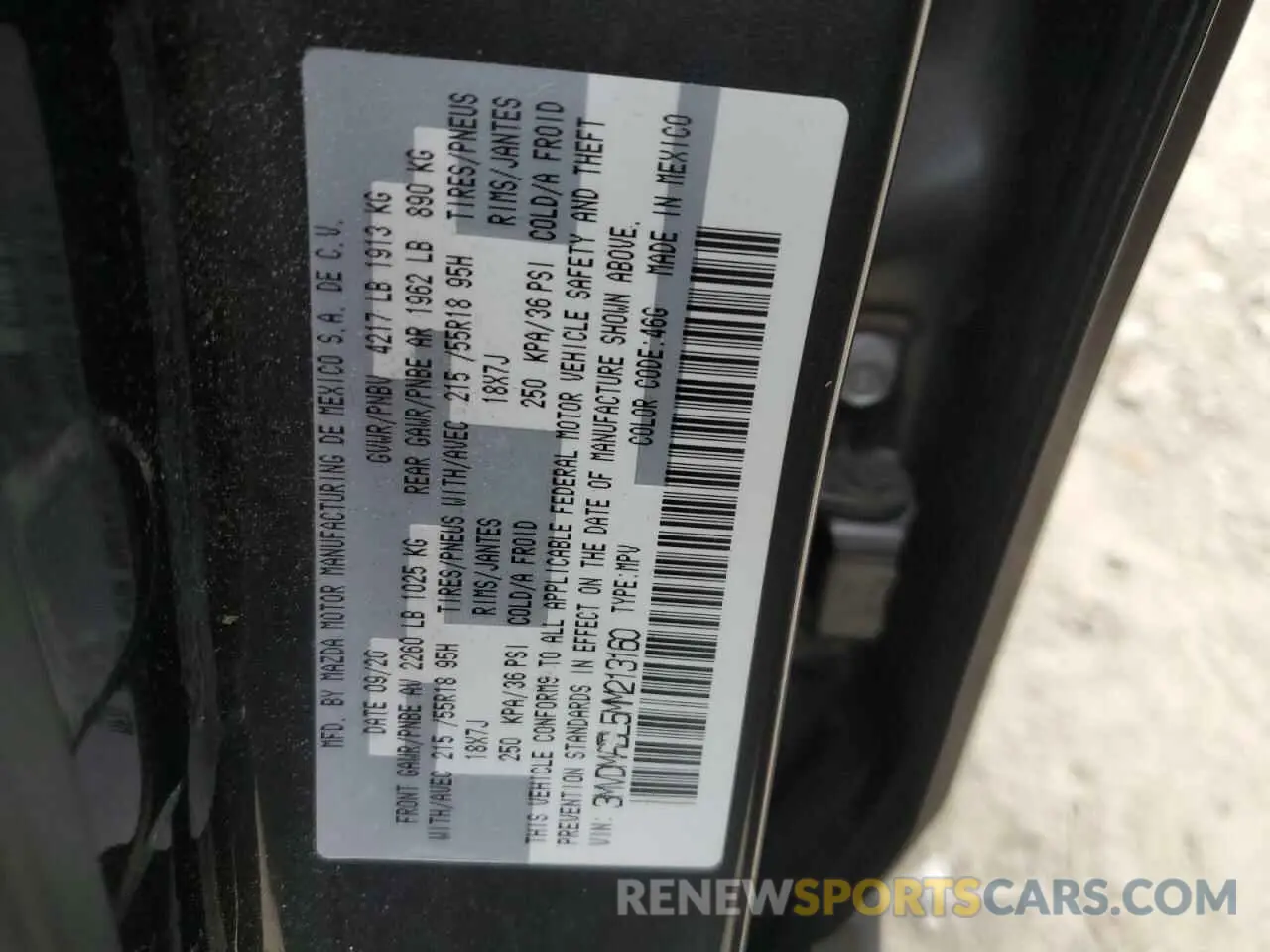 13 fotografías del automóvil dañado 3MVDMABL5MM213160 MAZDA CX30 2021