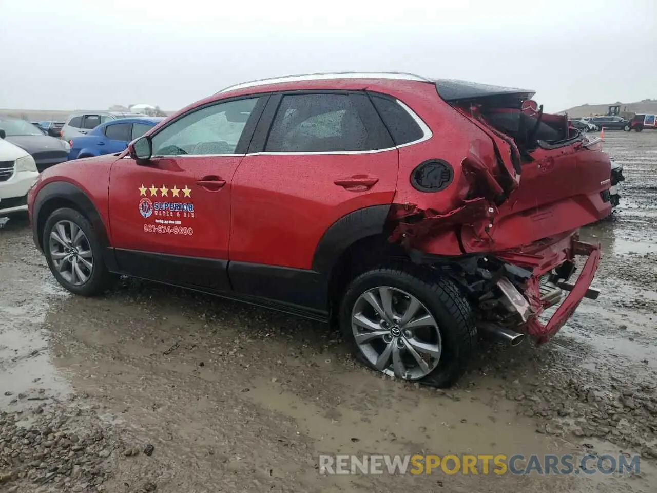 2 fotografías del automóvil dañado 3MVDMBBL7NM457612 MAZDA CX30 2022