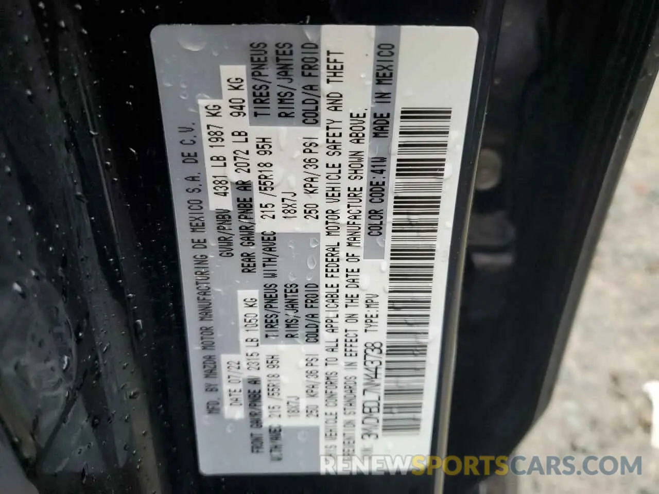 14 fotografías del automóvil dañado 3MVDMBDL7NM443738 MAZDA CX30 2022