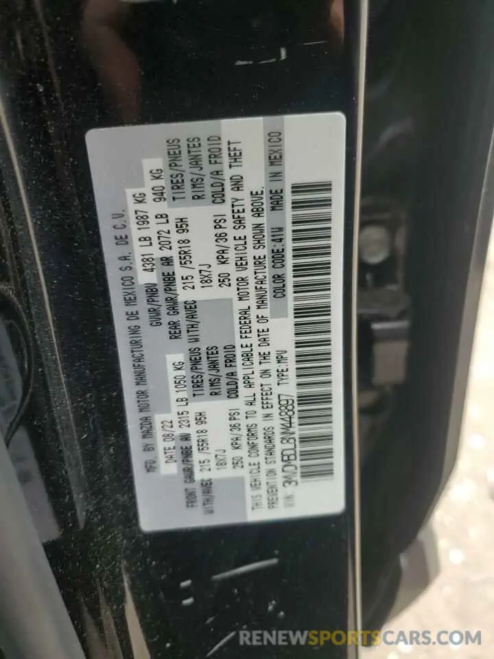 13 fotografías del automóvil dañado 3MVDMBDL8NM448897 MAZDA CX30 2022