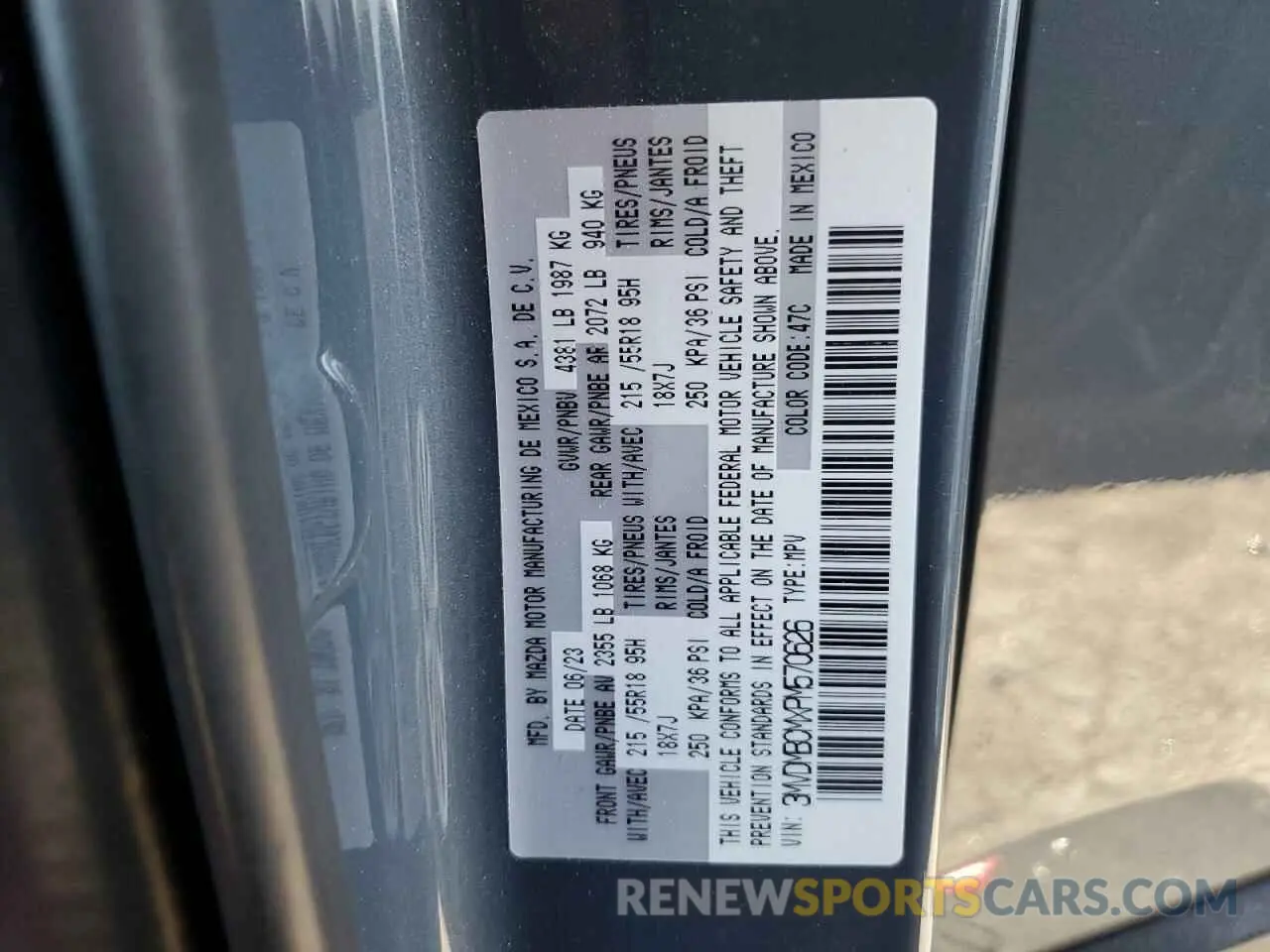 13 fotografías del automóvil dañado 3MVDMBCMXPM570626 MAZDA CX30 2023