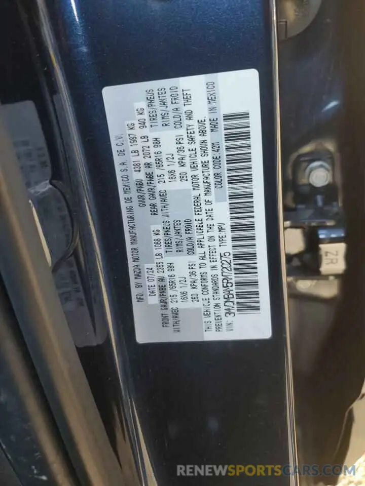 12 fotografías del automóvil dañado 3MVDMBAM5RM720275 MAZDA CX30 2024