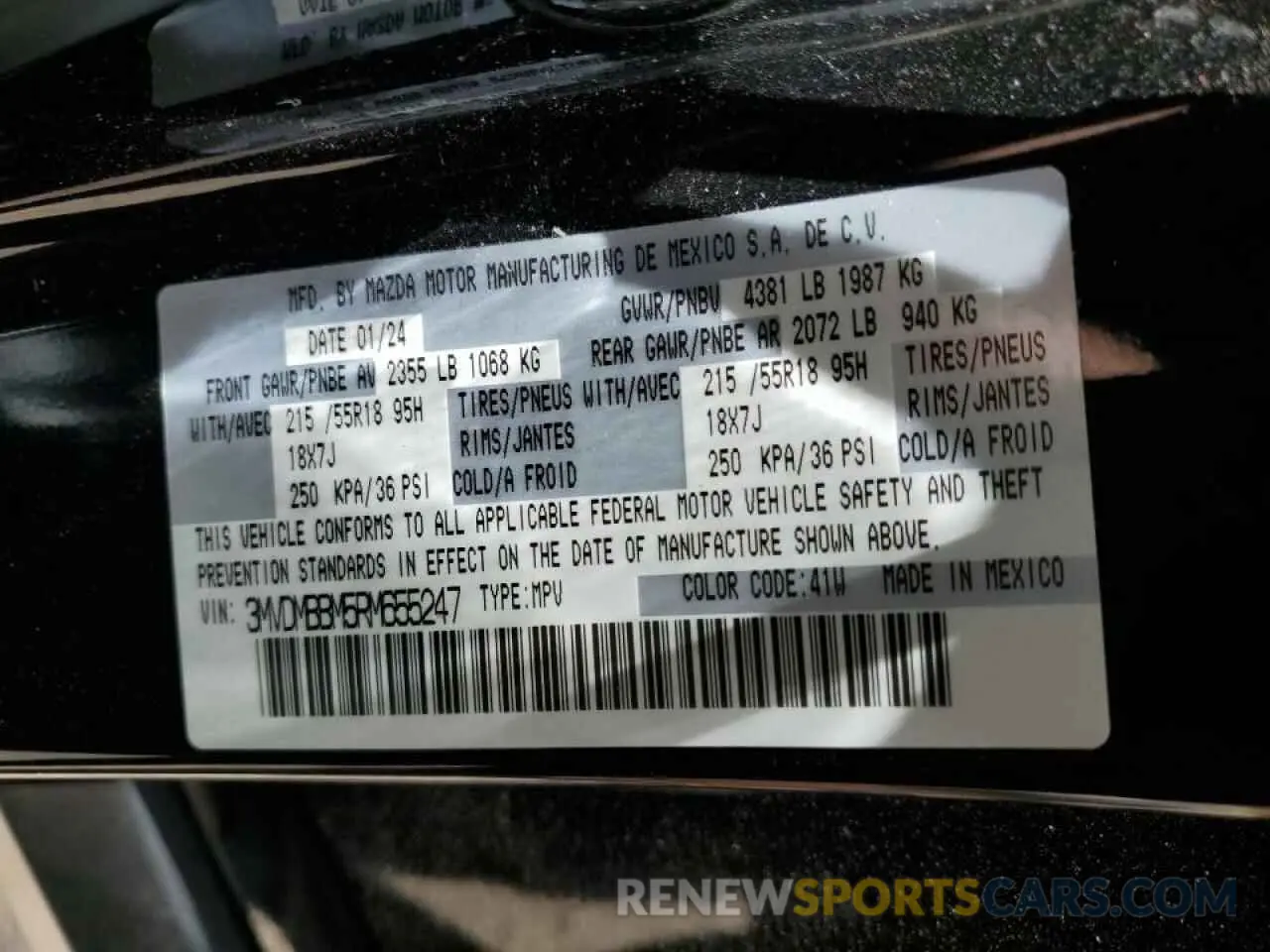 13 fotografías del automóvil dañado 3MVDMBBM5RM655247 MAZDA CX30 2024
