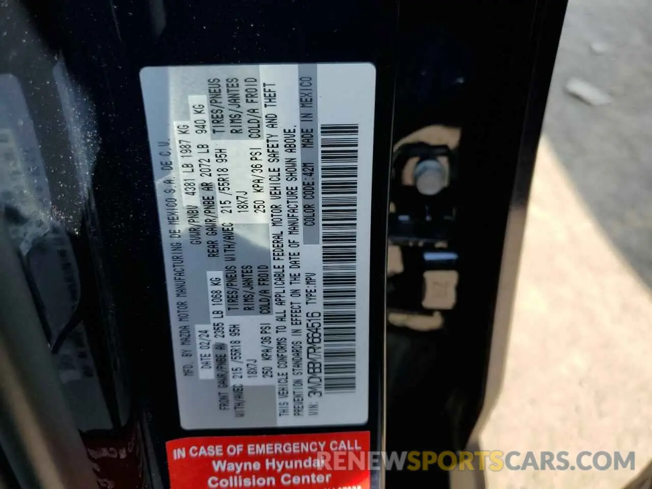 13 fotografías del automóvil dañado 3MVDMBBM7RM664516 MAZDA CX30 2024
