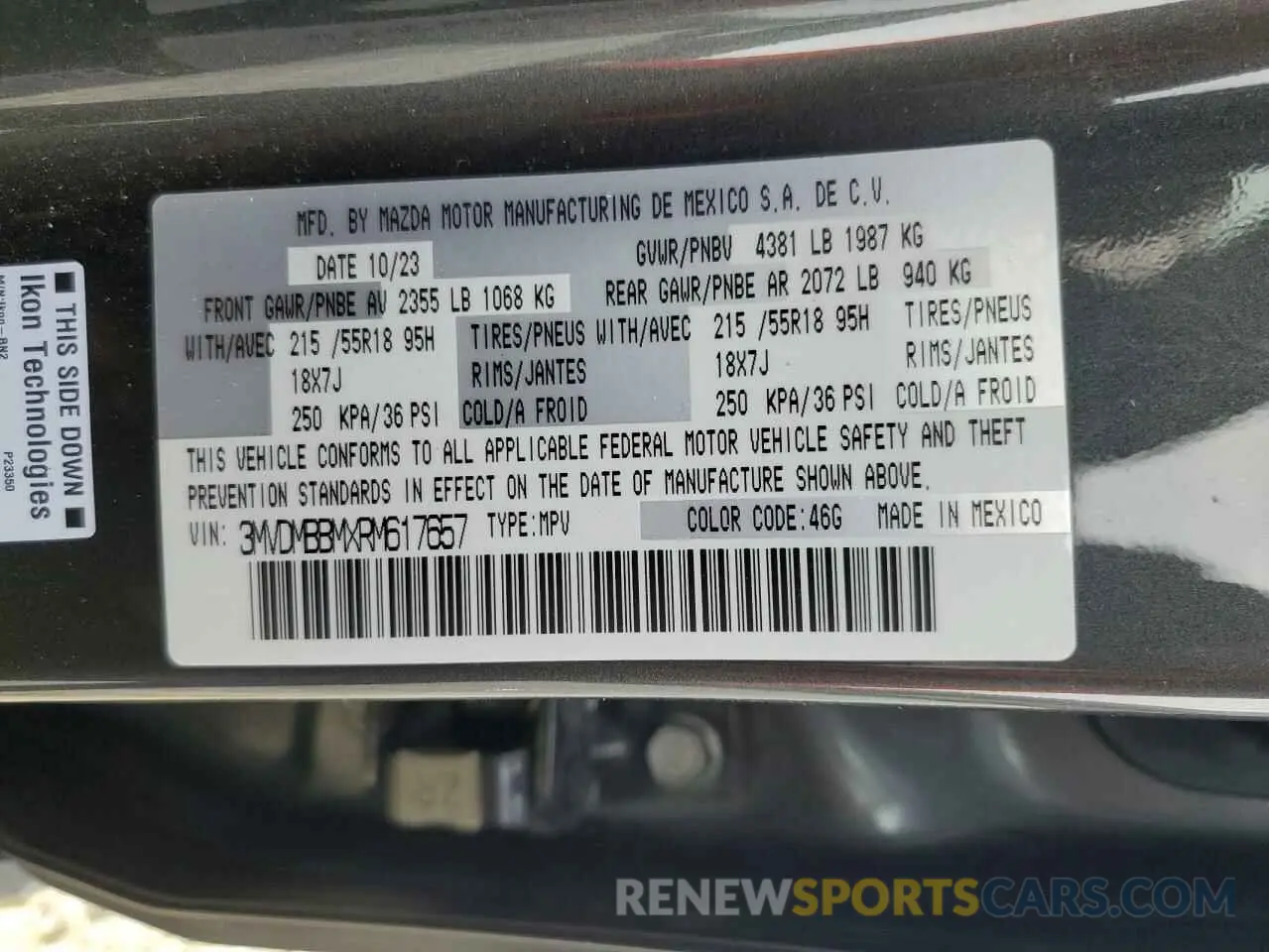 15 fotografías del automóvil dañado 3MVDMBBMXRM617657 MAZDA CX30 2024