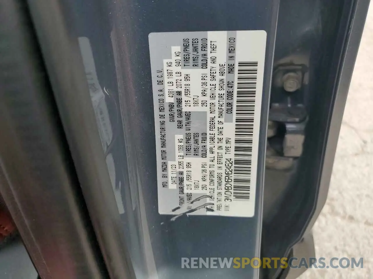 12 fotografías del automóvil dañado 3MVDMBCM6RM624524 MAZDA CX30 2024