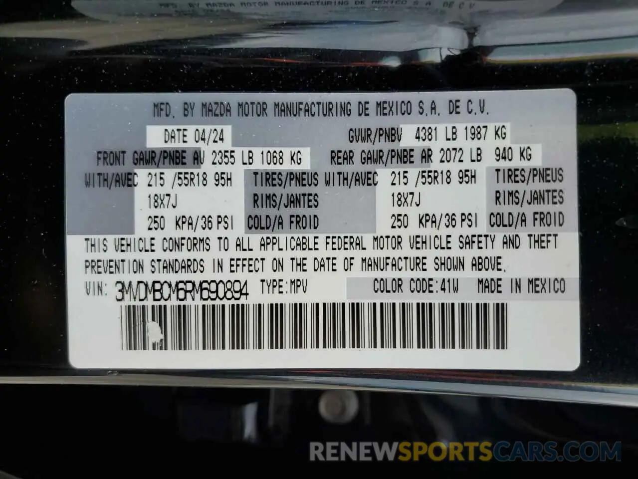 12 fotografías del automóvil dañado 3MVDMBCM6RM690894 MAZDA CX30 2024