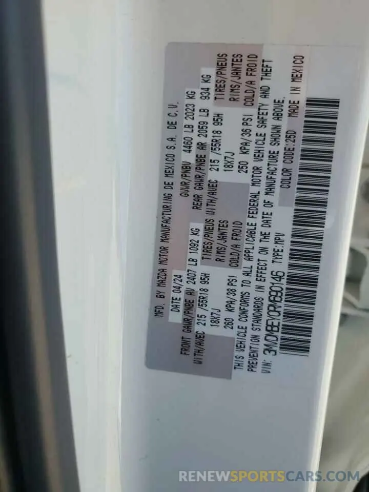 15 fotografías del automóvil dañado 3MVDMBEY0RM690146 MAZDA CX30 2024
