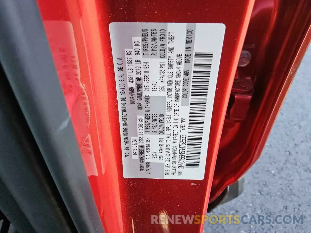 13 fotografías del automóvil dañado 3MVDMBBM5SM752633 MAZDA CX30 2025