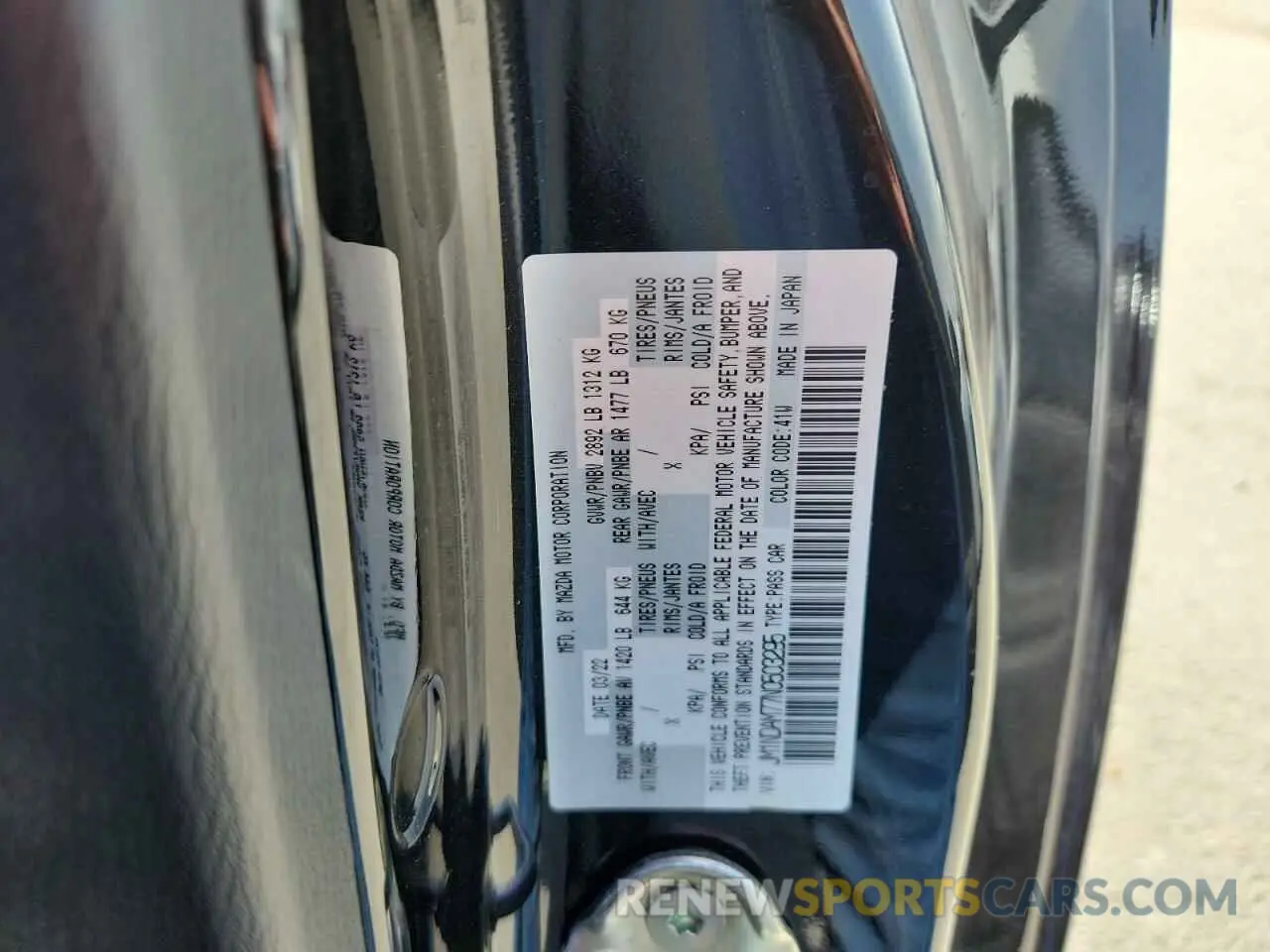 12 fotografías del automóvil dañado JM1NDAM77N0503295 MAZDA MX5 2022
