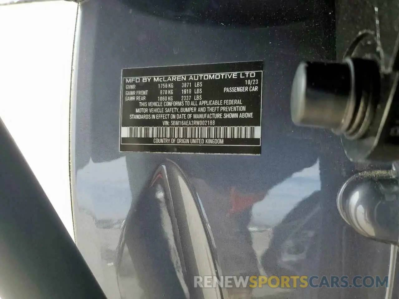 12 fotografías del automóvil dañado SBM16AEA3RW002188 MCLAREN AUTOMOTIVE ARTURA 2024