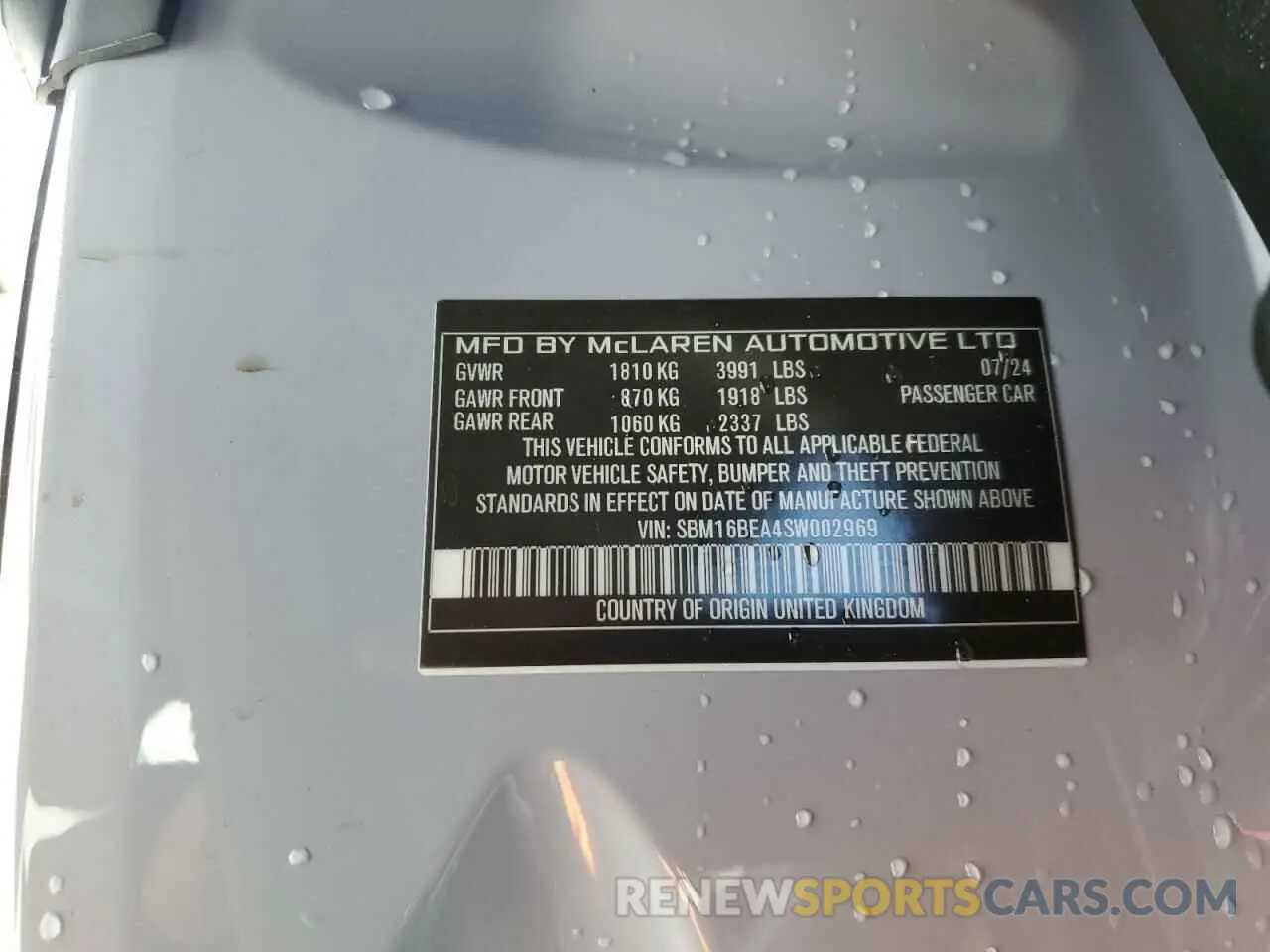 13 fotografías del automóvil dañado SBM16BEA4SW002969 MCLAREN AUTOMOTIVE ARTURA 2025