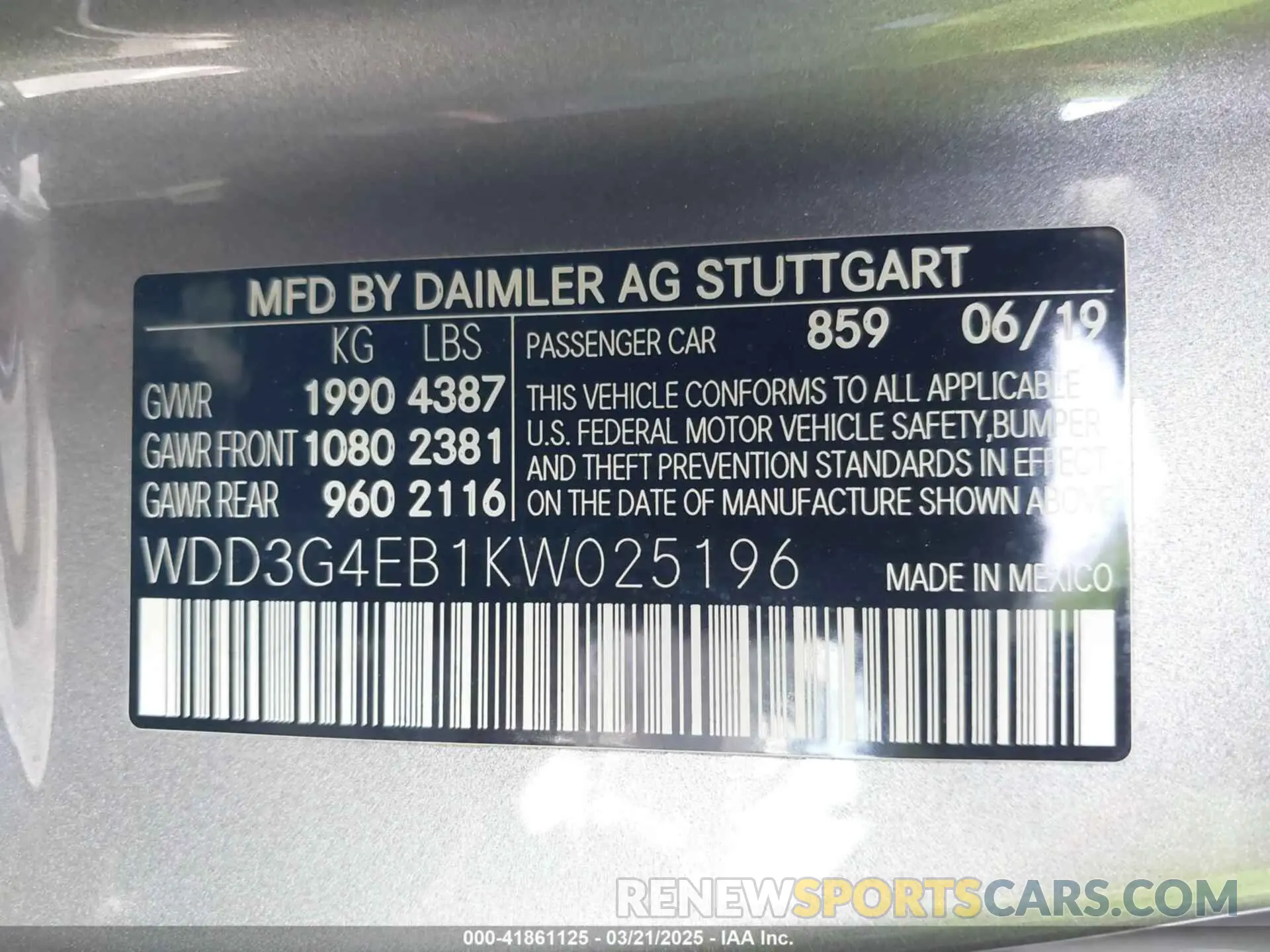 9 fotografías del automóvil dañado WDD3G4EB1KW025196 MERCEDES-BENZ A 220 2019