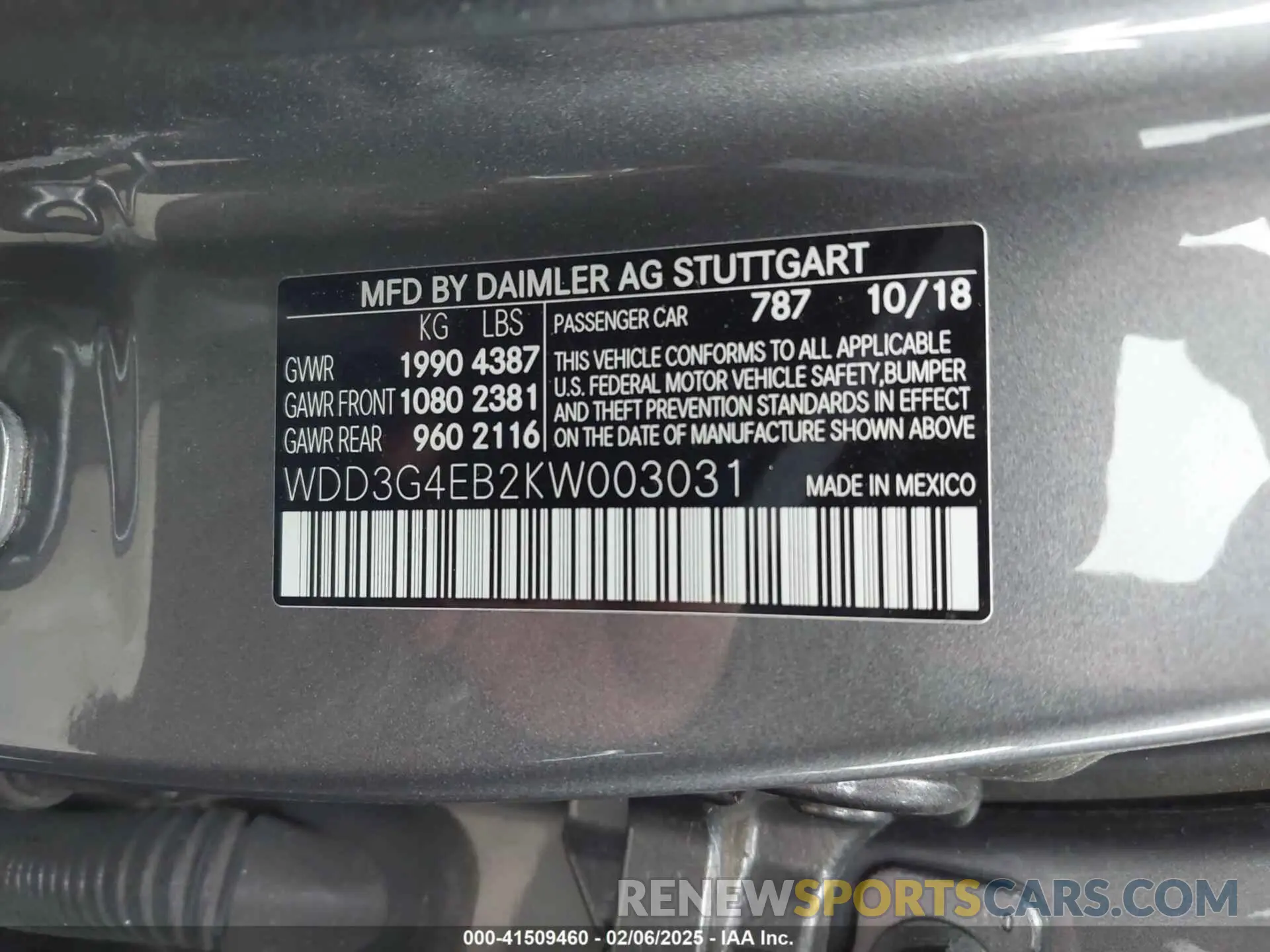 9 fotografías del automóvil dañado WDD3G4EB2KW003031 MERCEDES-BENZ A 220 2019