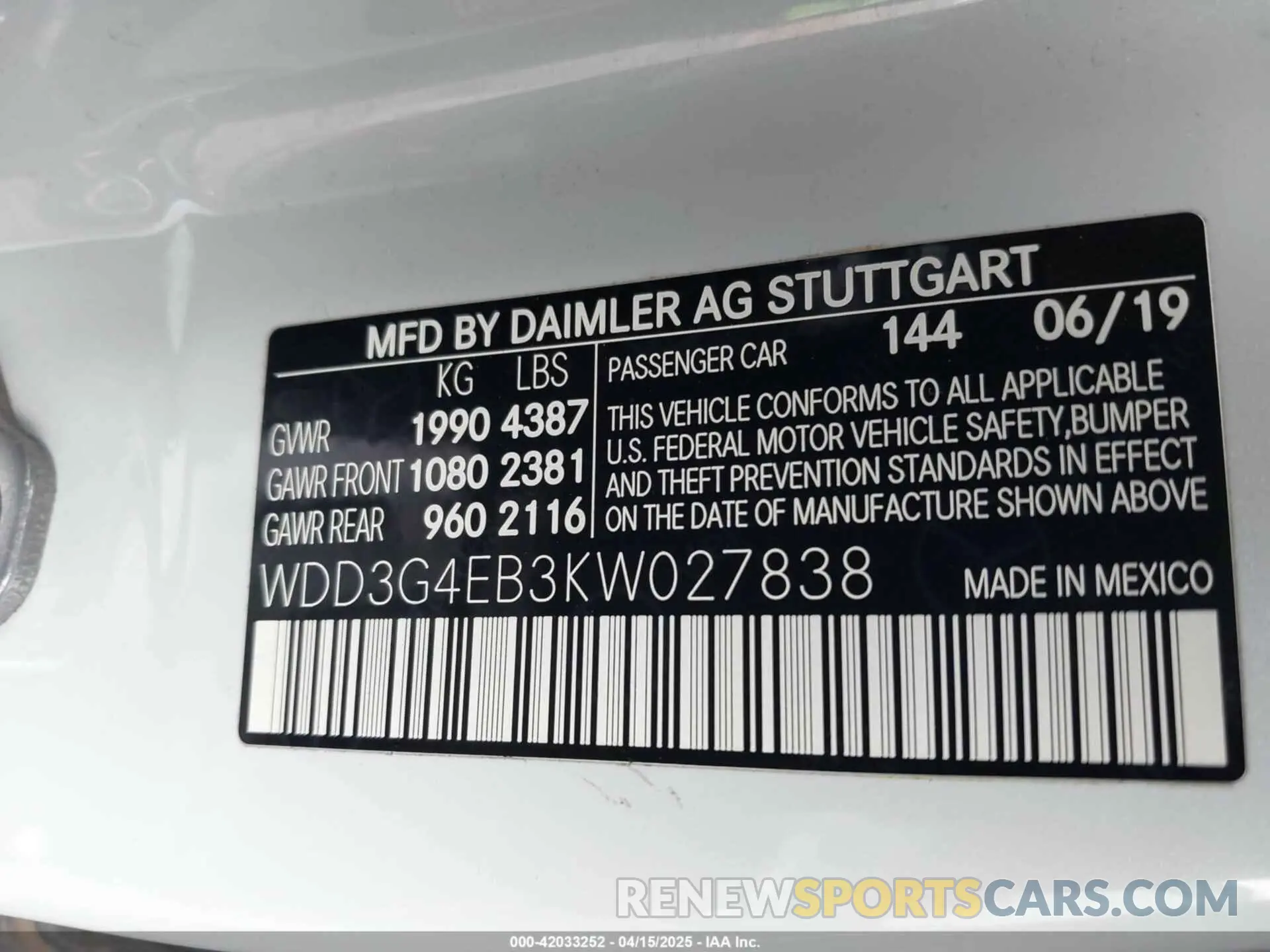 9 fotografías del automóvil dañado WDD3G4EB3KW027838 MERCEDES-BENZ A 220 2019