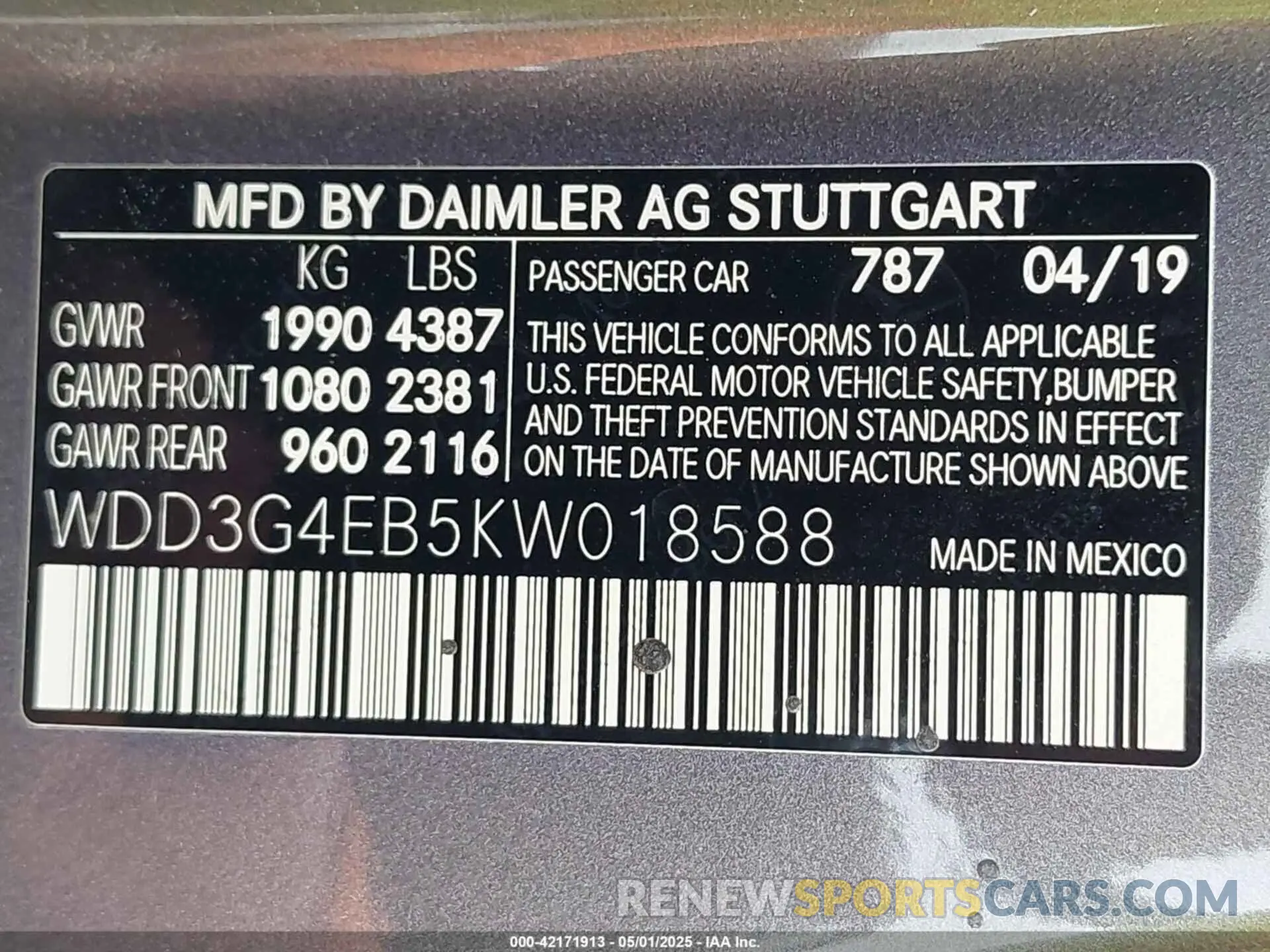 9 fotografías del automóvil dañado WDD3G4EB5KW018588 MERCEDES-BENZ A 220 2019