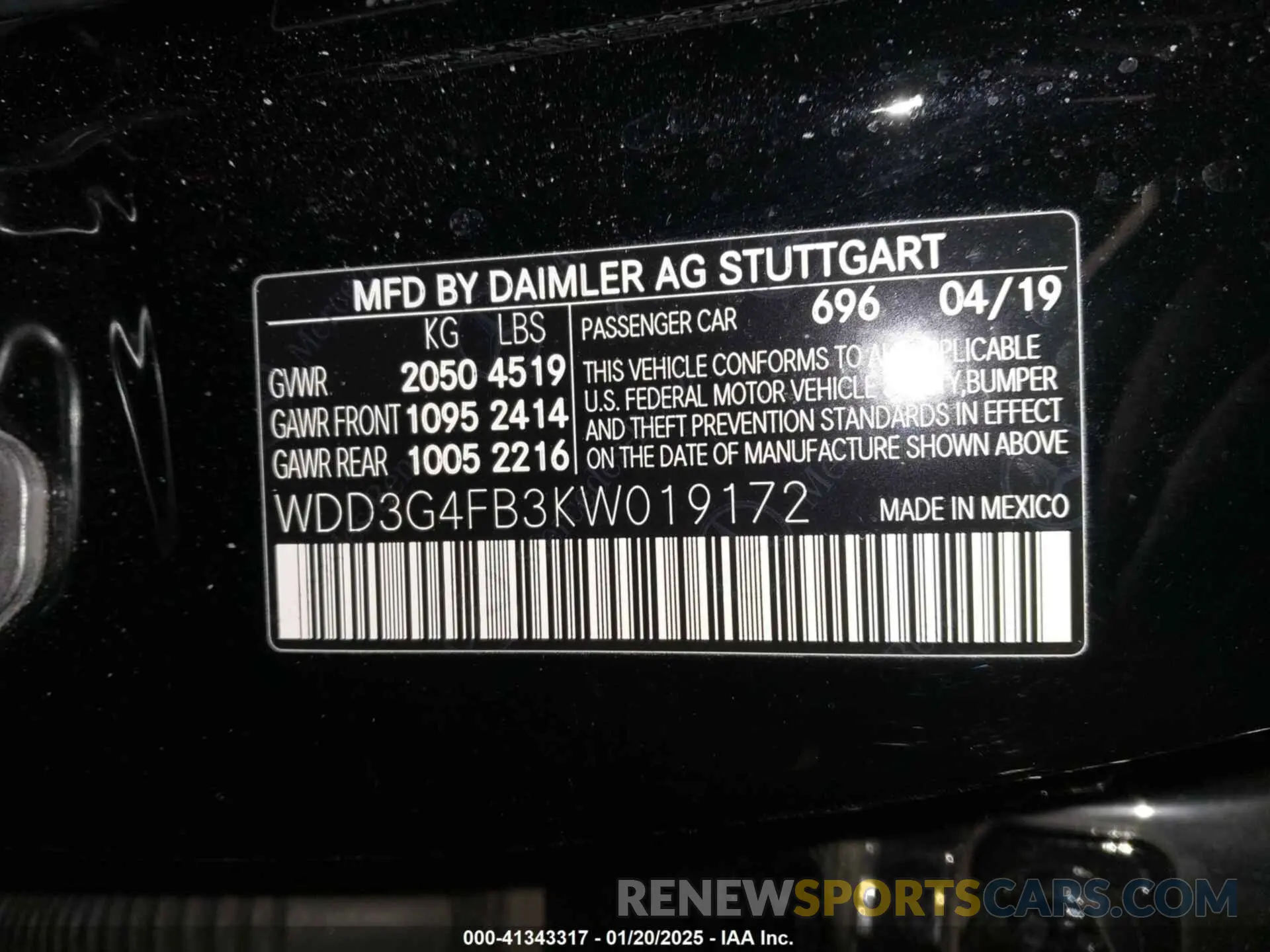 9 fotografías del automóvil dañado WDD3G4FB3KW019172 MERCEDES-BENZ A 220 2019
