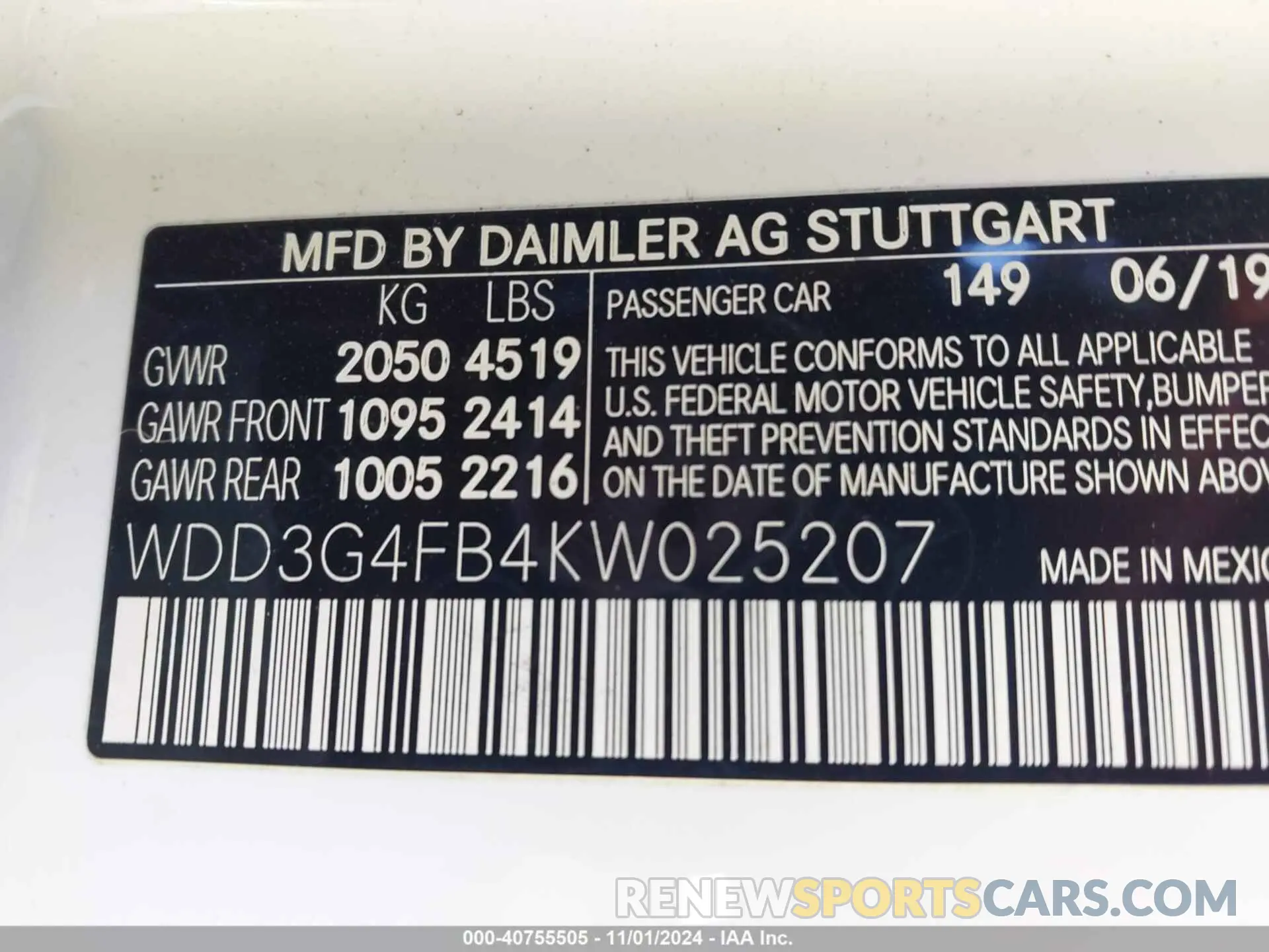 9 fotografías del automóvil dañado WDD3G4FB4KW025207 MERCEDES-BENZ A 220 2019