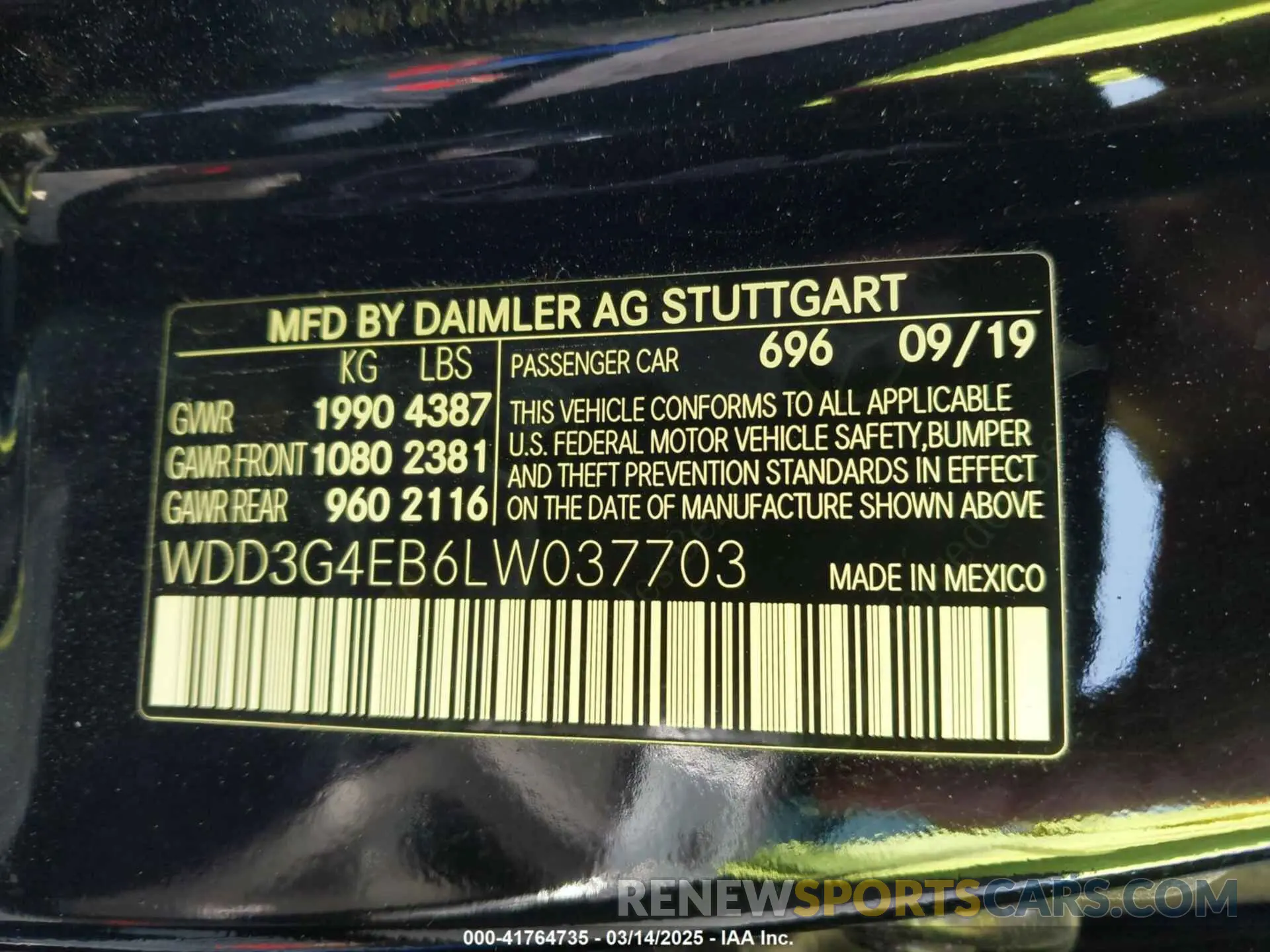 9 fotografías del automóvil dañado WDD3G4EB6LW037703 MERCEDES-BENZ A 220 2020