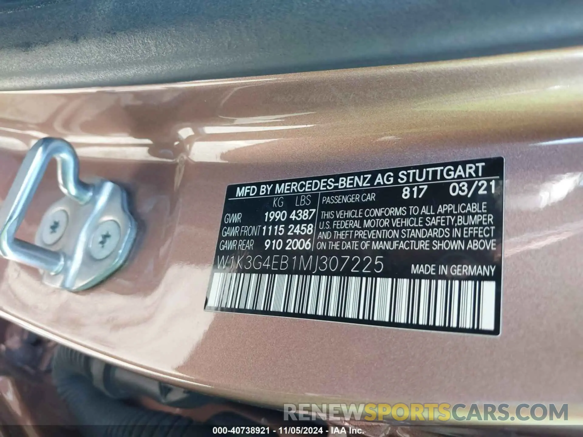 9 fotografías del automóvil dañado W1K3G4EB1MJ307225 MERCEDES-BENZ A 220 2021