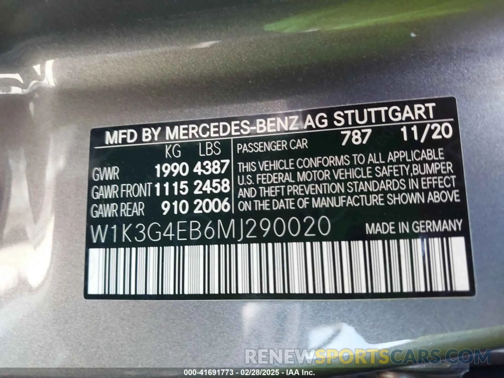 9 fotografías del automóvil dañado W1K3G4EB6MJ290020 MERCEDES-BENZ A 220 2021