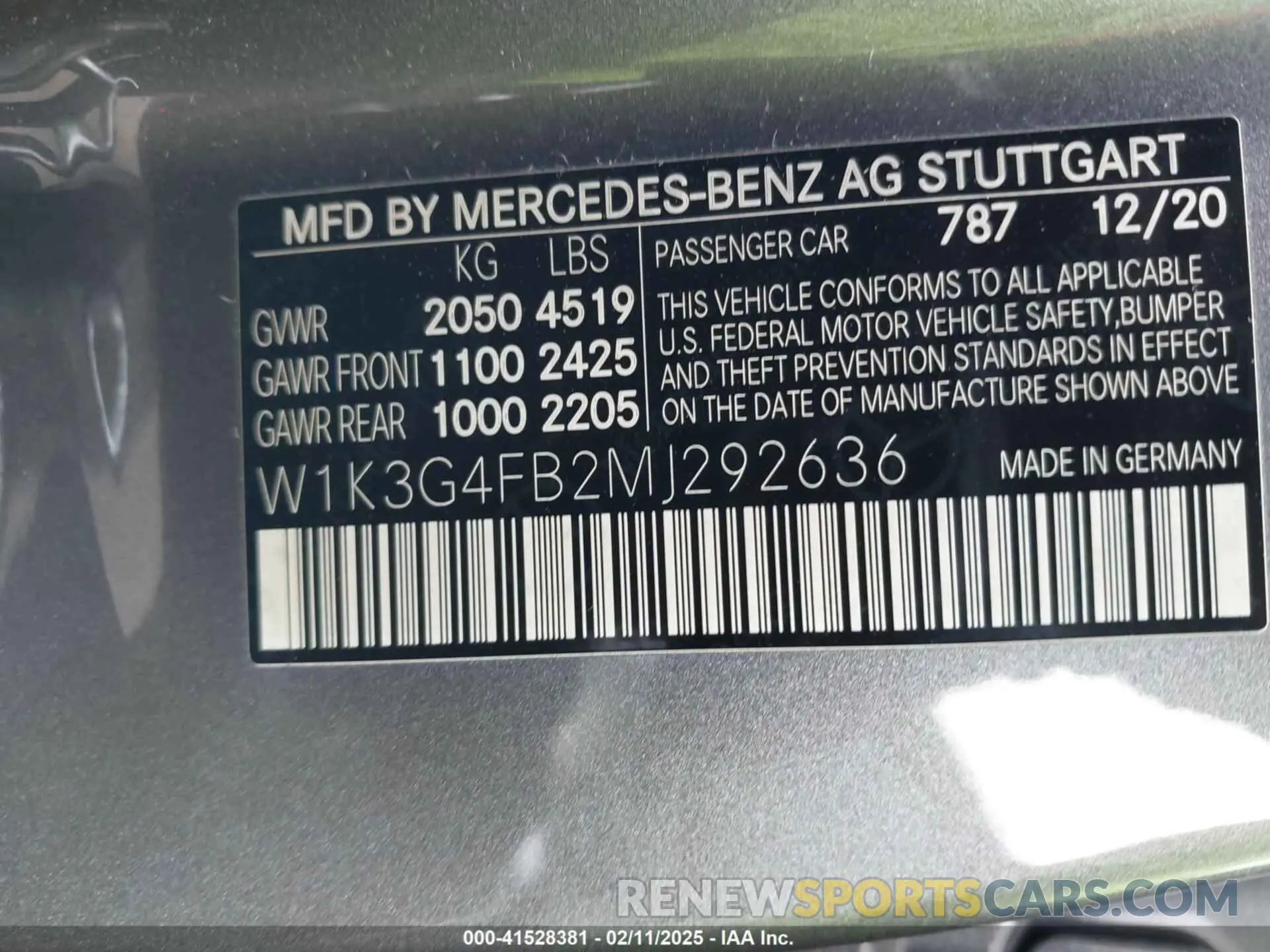 9 fotografías del automóvil dañado W1K3G4FB2MJ292636 MERCEDES-BENZ A 220 2021