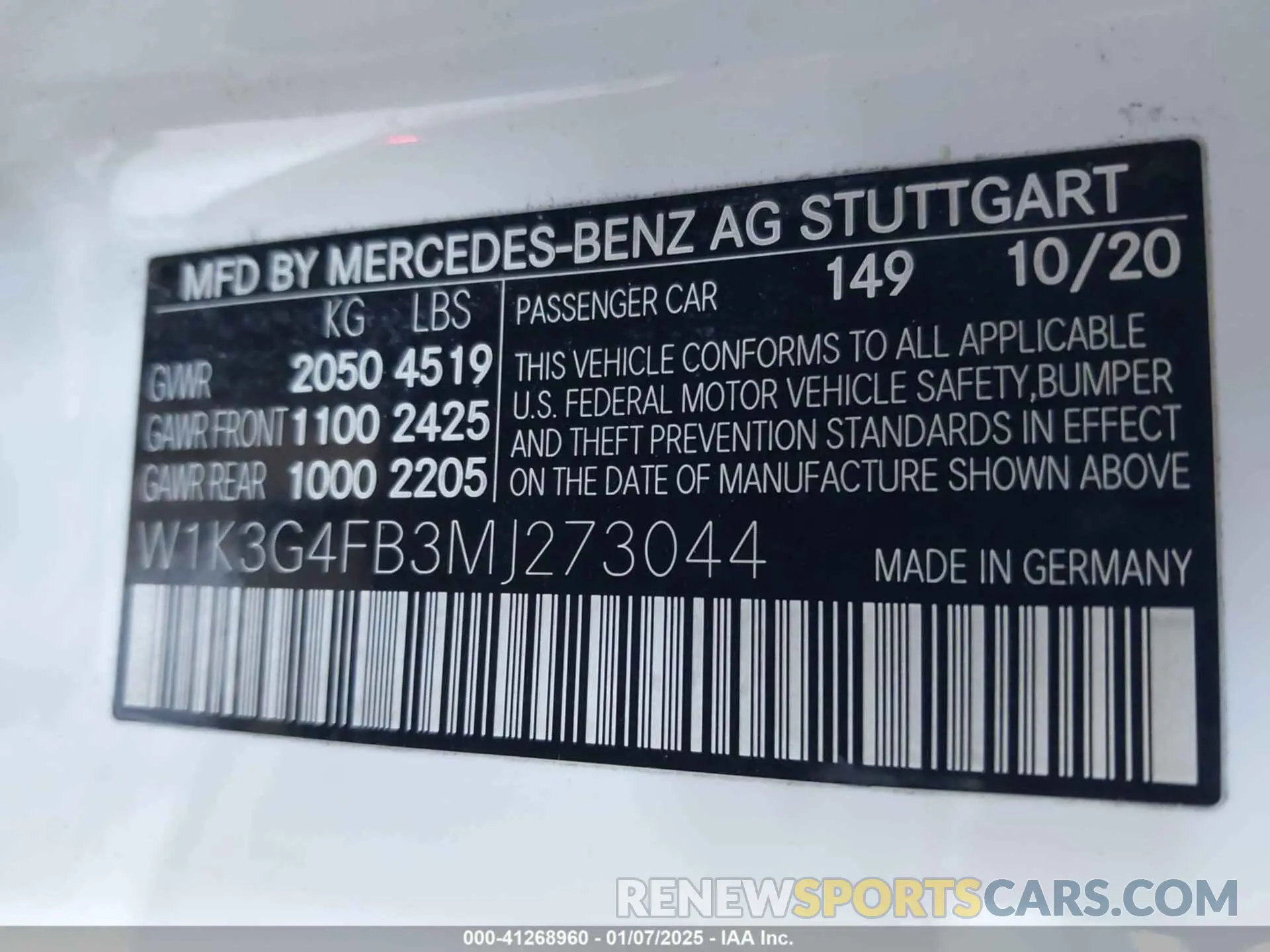 9 fotografías del automóvil dañado W1K3G4FB3MJ273044 MERCEDES-BENZ A 220 2021