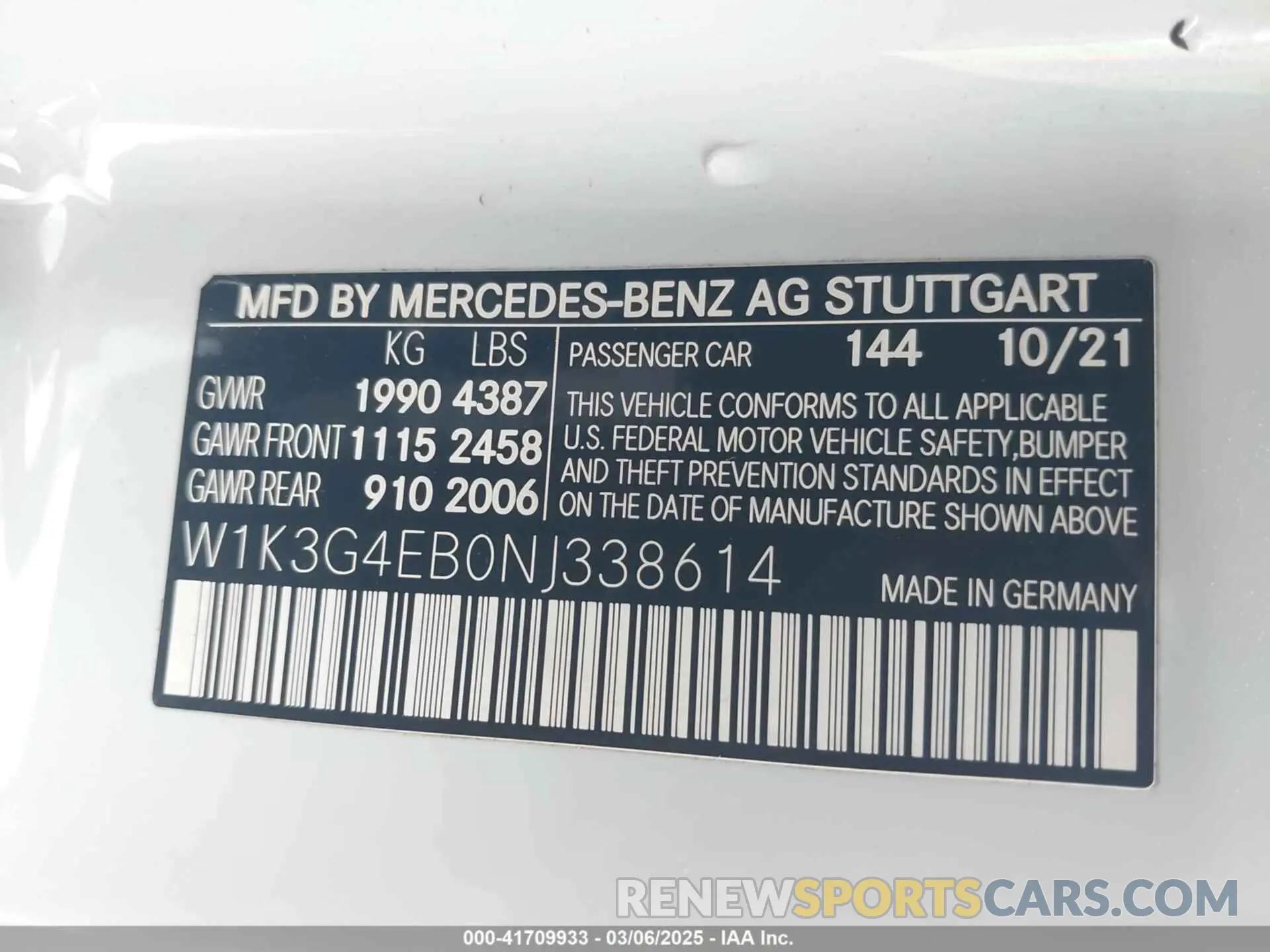 9 fotografías del automóvil dañado W1K3G4EB0NJ338614 MERCEDES-BENZ A 220 2022