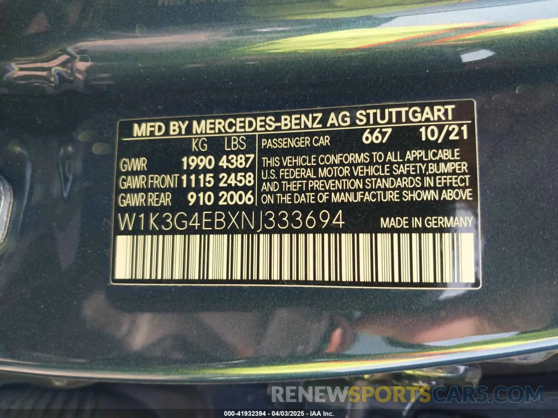 9 fotografías del automóvil dañado W1K3G4EBXNJ333694 MERCEDES-BENZ A 220 2022