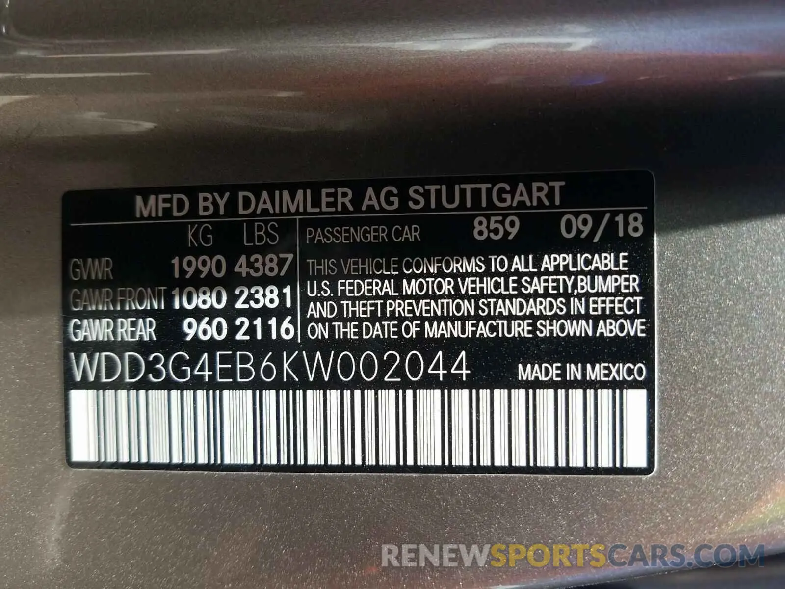 10 fotografías del automóvil dañado WDD3G4EB6KW002044 MERCEDES-BENZ A 220 4MAT 2019
