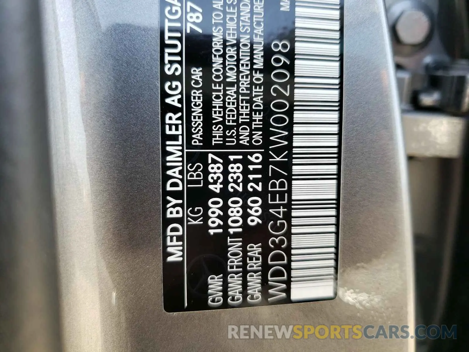 10 fotografías del automóvil dañado WDD3G4EB7KW002098 MERCEDES-BENZ A 220 4MAT 2019