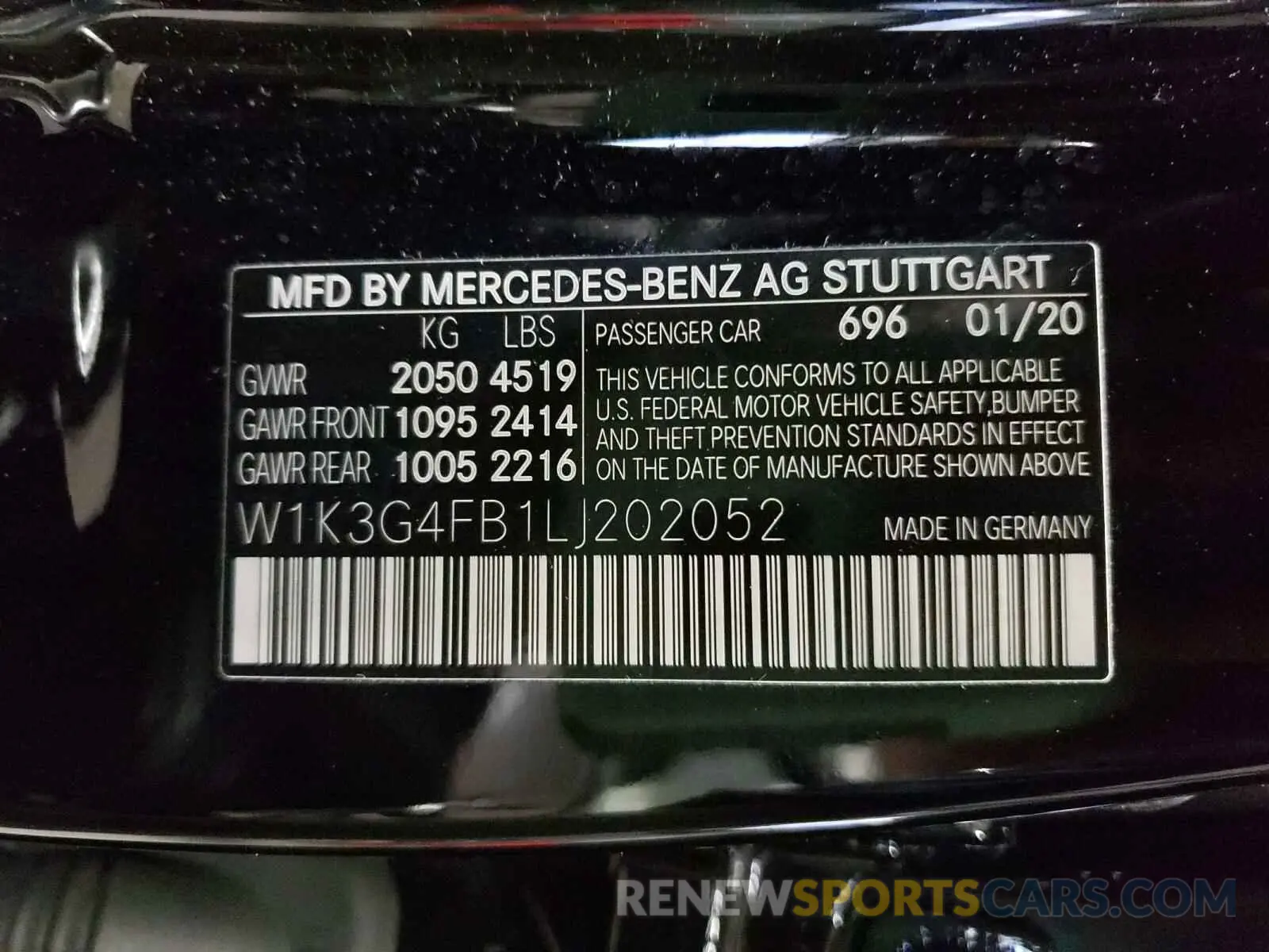 10 fotografías del automóvil dañado W1K3G4FB1LJ202052 MERCEDES-BENZ A 220 4MAT 2020
