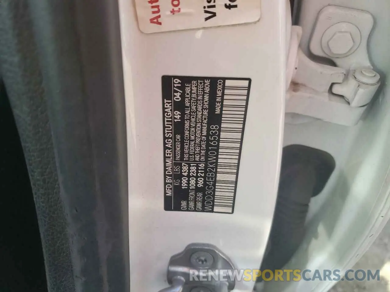 13 fotografías del automóvil dañado WDD3G4EB2KW016538 MERCEDES-BENZ A-CLASS 2019