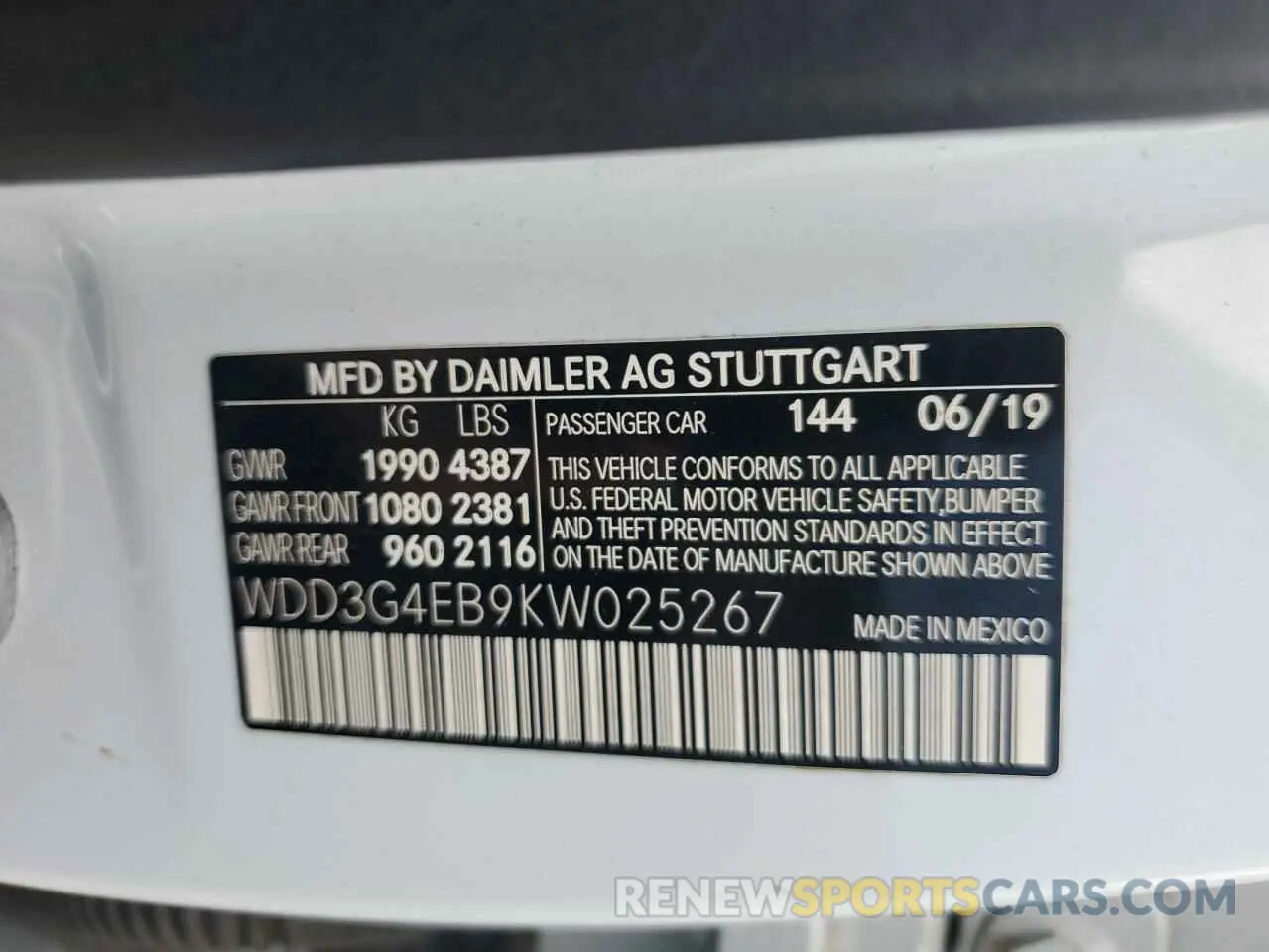 12 fotografías del automóvil dañado WDD3G4EB9KW025267 MERCEDES-BENZ A-CLASS 2019