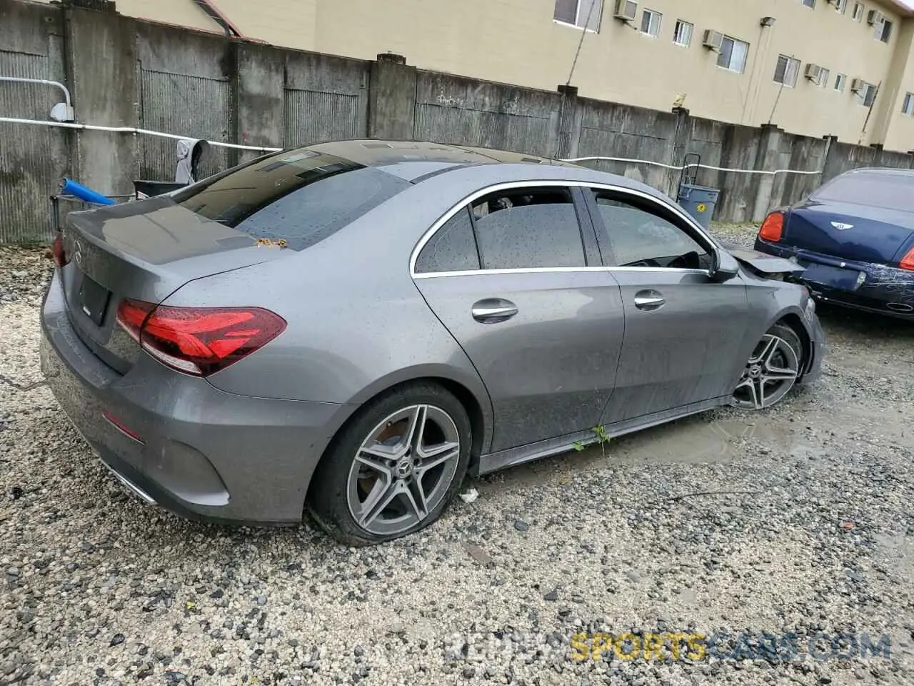 3 fotografías del automóvil dañado WDD3G4EBXKW014939 MERCEDES-BENZ A-CLASS 2019