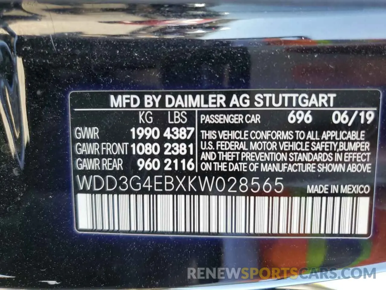 14 fotografías del automóvil dañado WDD3G4EBXKW028565 MERCEDES-BENZ A-CLASS 2019