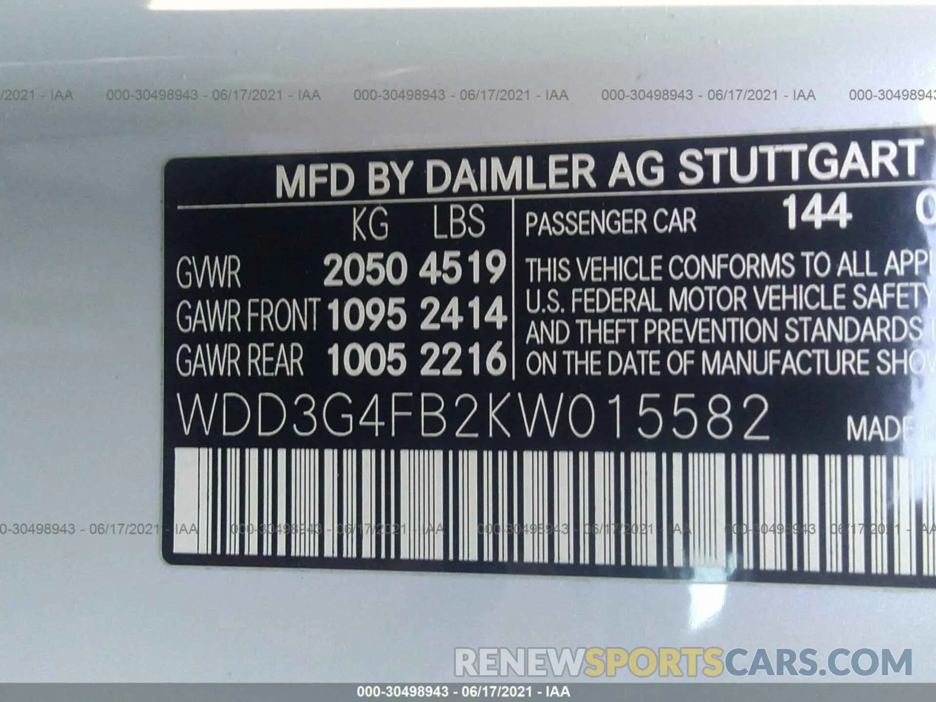 9 fotografías del automóvil dañado WDD3G4FB2KW015582 MERCEDES-BENZ A-CLASS 2019