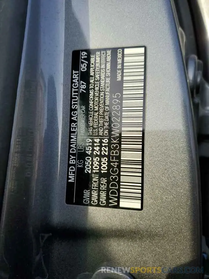 15 fotografías del automóvil dañado WDD3G4FB3KW022895 MERCEDES-BENZ A-CLASS 2019
