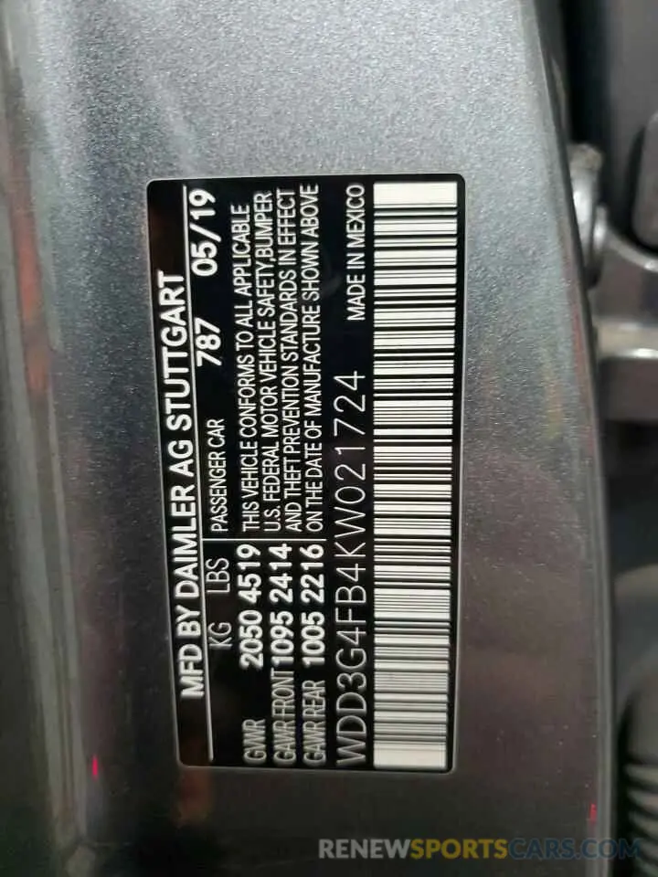 12 fotografías del automóvil dañado WDD3G4FB4KW021724 MERCEDES-BENZ A-CLASS 2019