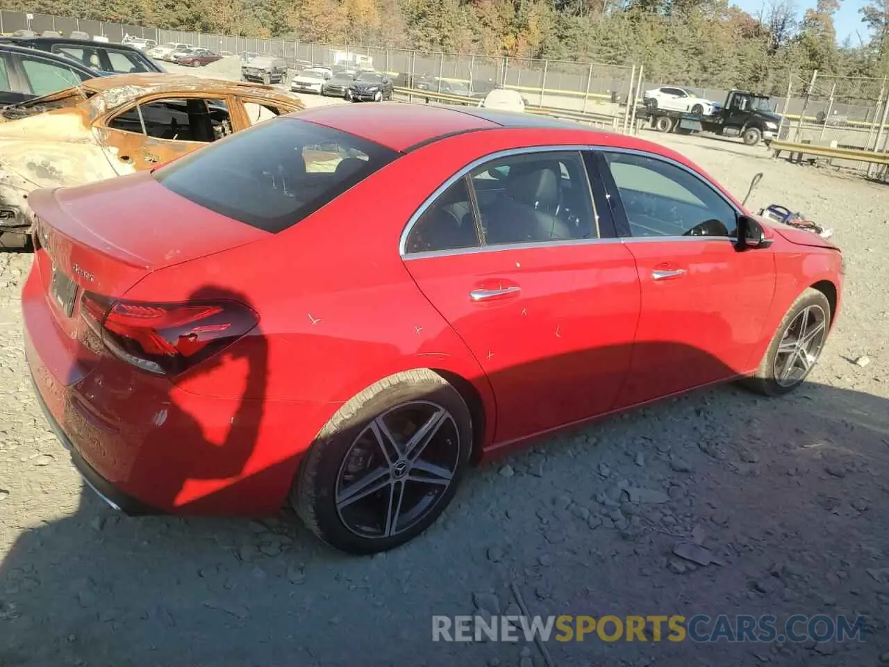 3 fotografías del automóvil dañado WDD3G4FB6KW013172 MERCEDES-BENZ A-CLASS 2019