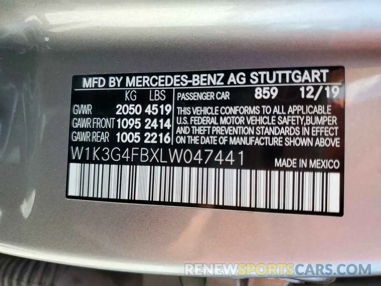 12 fotografías del automóvil dañado W1K3G4FBXLW047441 MERCEDES-BENZ A-CLASS 2020