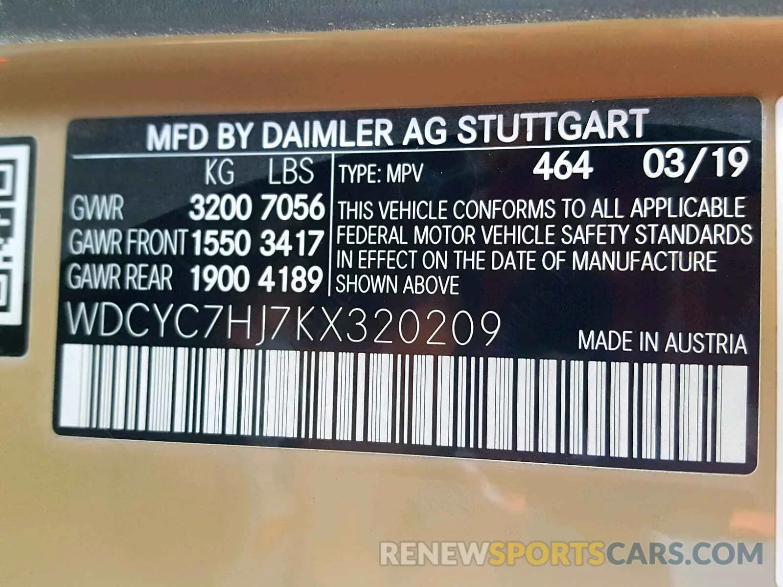 10 fotografías del automóvil dañado WDCYC7HJ7KX320209 MERCEDES-BENZ AMG 2019