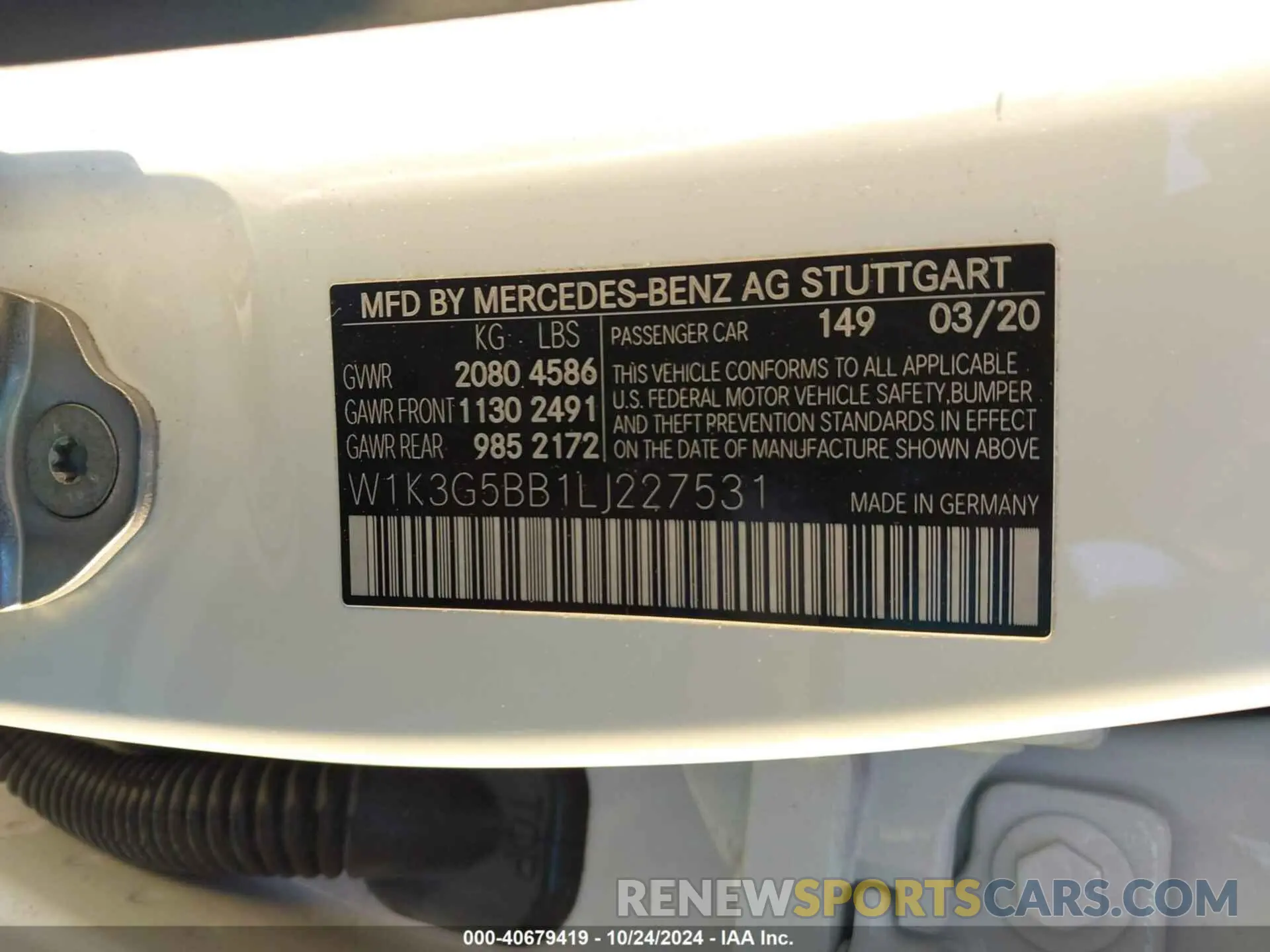 9 fotografías del automóvil dañado W1K3G5BB1LJ227531 MERCEDES-BENZ AMG A 35 2020