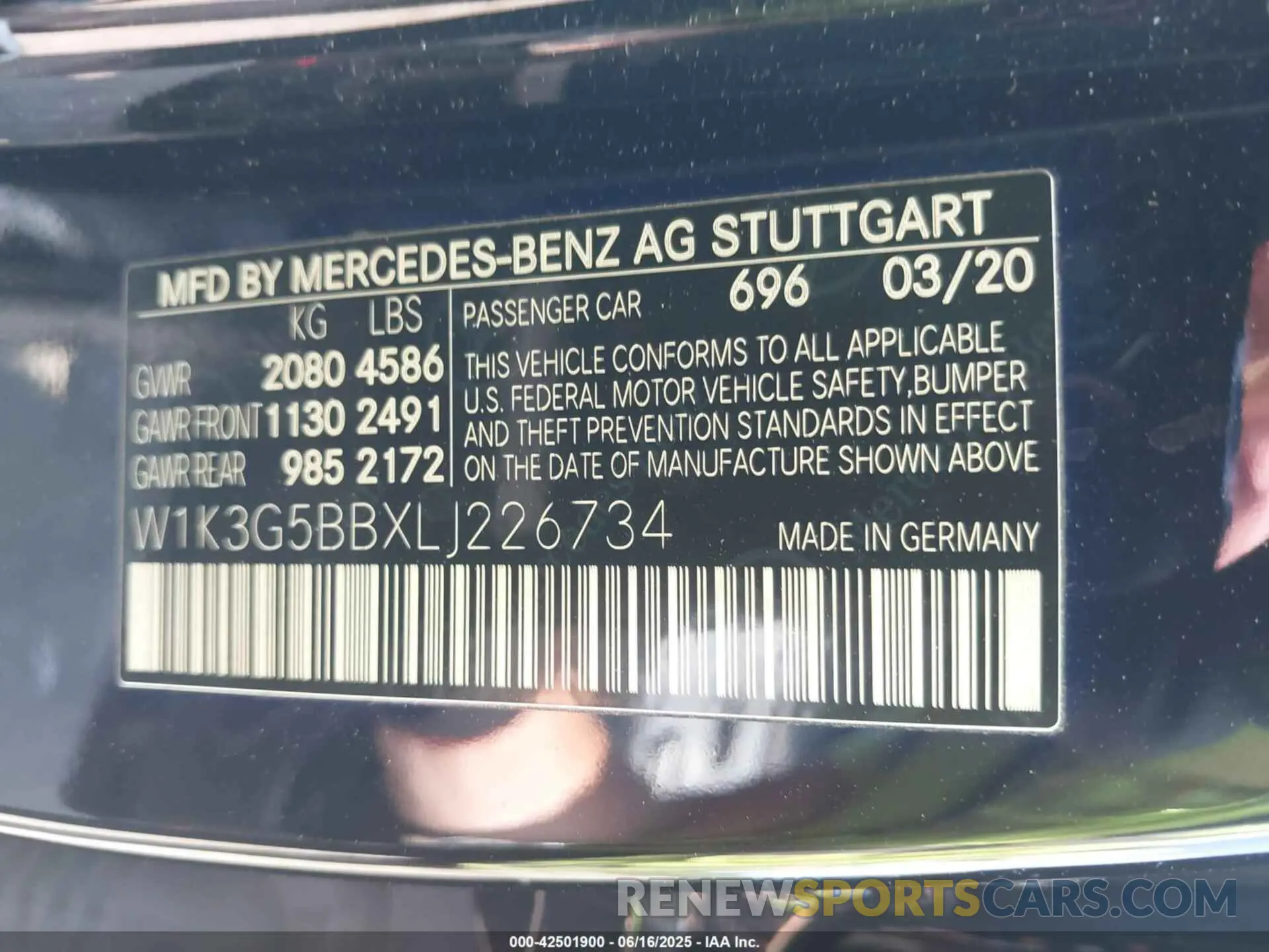 9 fotografías del automóvil dañado W1K3G5BBXLJ226734 MERCEDES-BENZ AMG A 35 2020