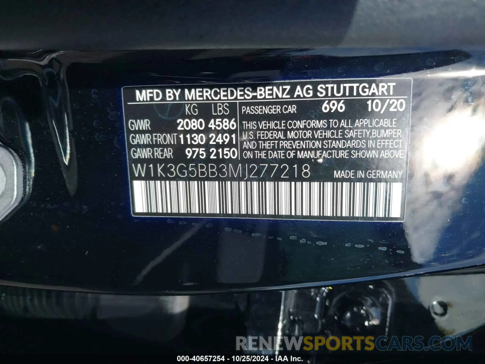 9 fotografías del automóvil dañado W1K3G5BB3MJ277218 MERCEDES-BENZ AMG A 35 2021