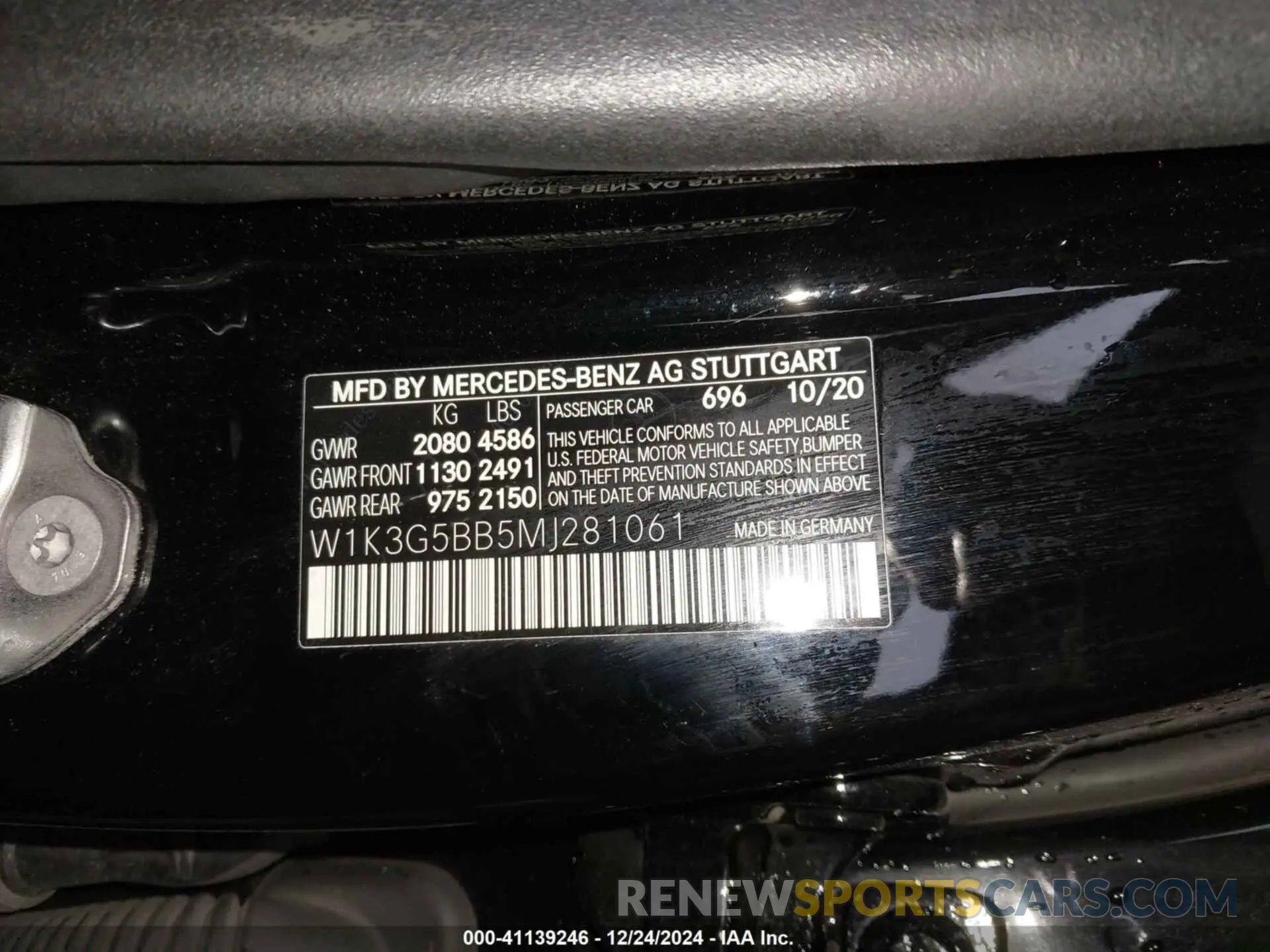 9 fotografías del automóvil dañado W1K3G5BB5MJ281061 MERCEDES-BENZ AMG A 35 2021