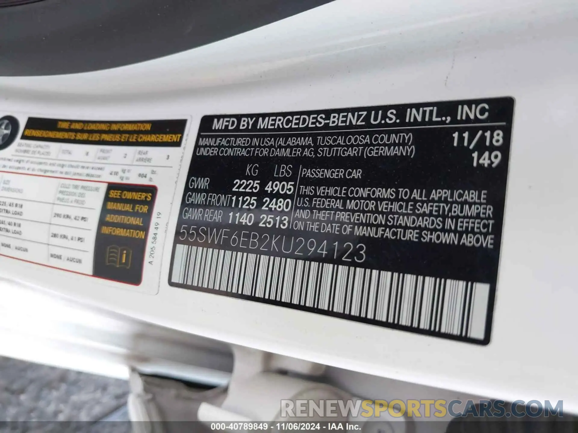 9 fotografías del automóvil dañado 55SWF6EB2KU294123 MERCEDES-BENZ AMG C 43 2019