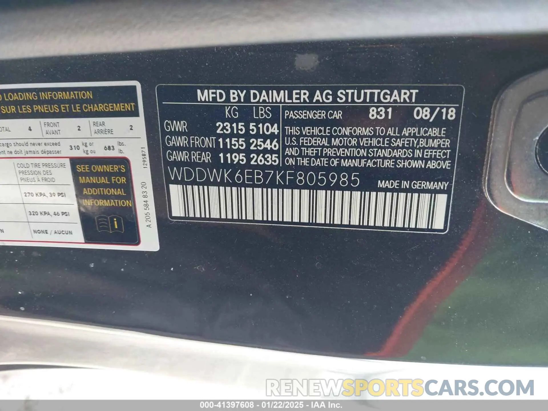 9 fotografías del automóvil dañado WDDWK6EB7KF805985 MERCEDES-BENZ AMG C 43 2019