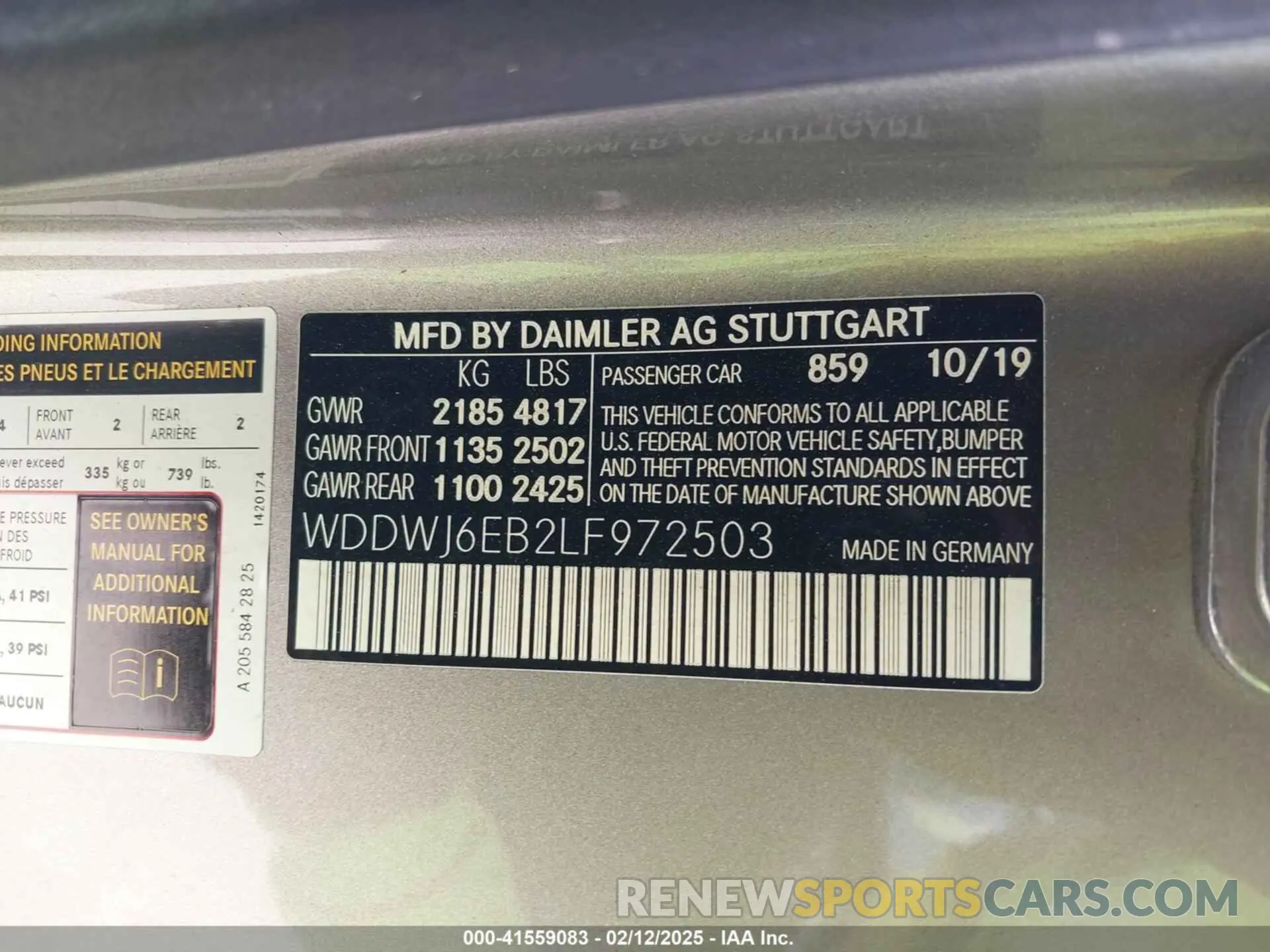 9 fotografías del automóvil dañado WDDWJ6EB2LF972503 MERCEDES-BENZ AMG C 43 2020